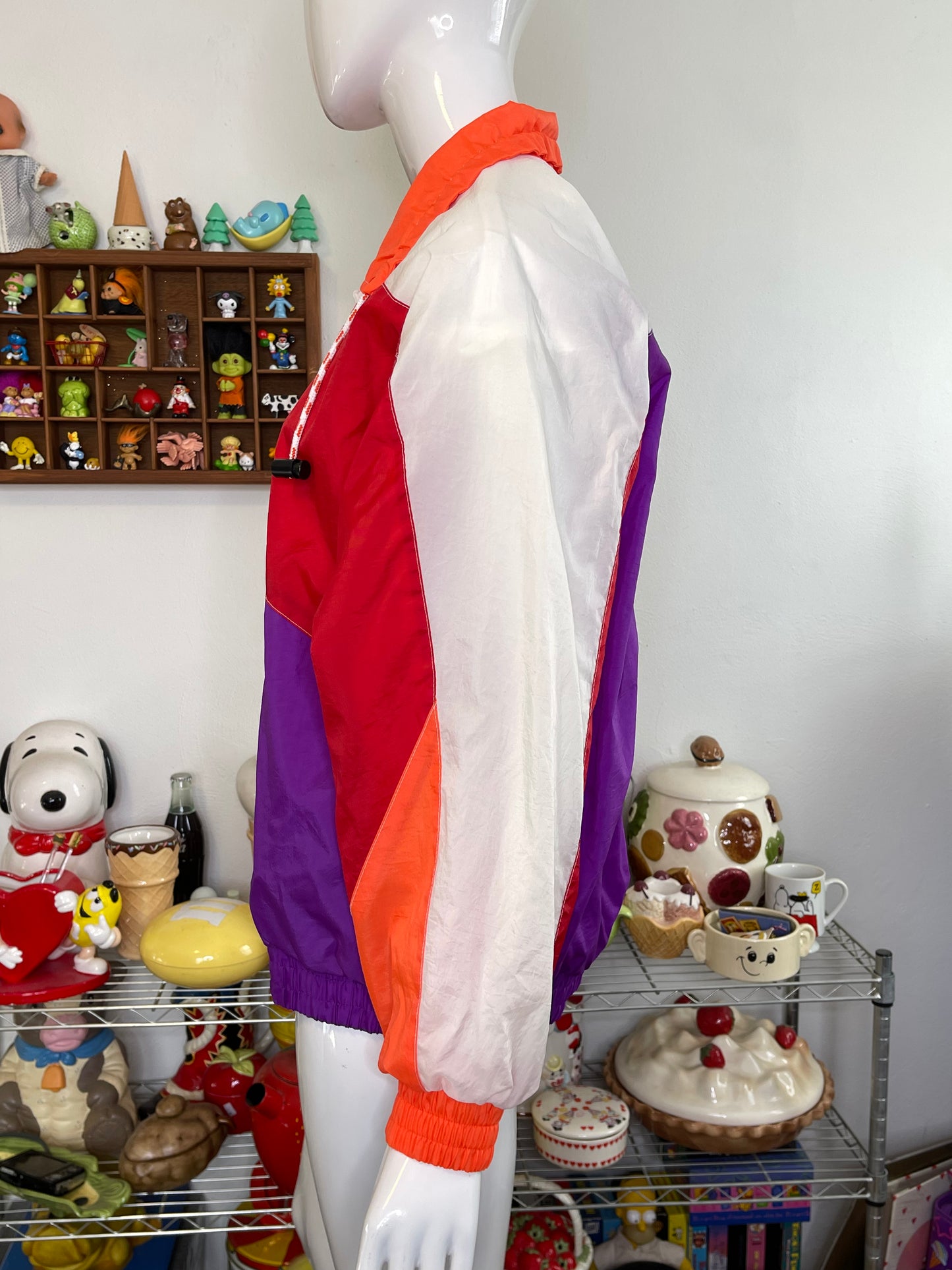Vintage Colorblock Colorful Retro Windbreaker Jacket Sz M/P
