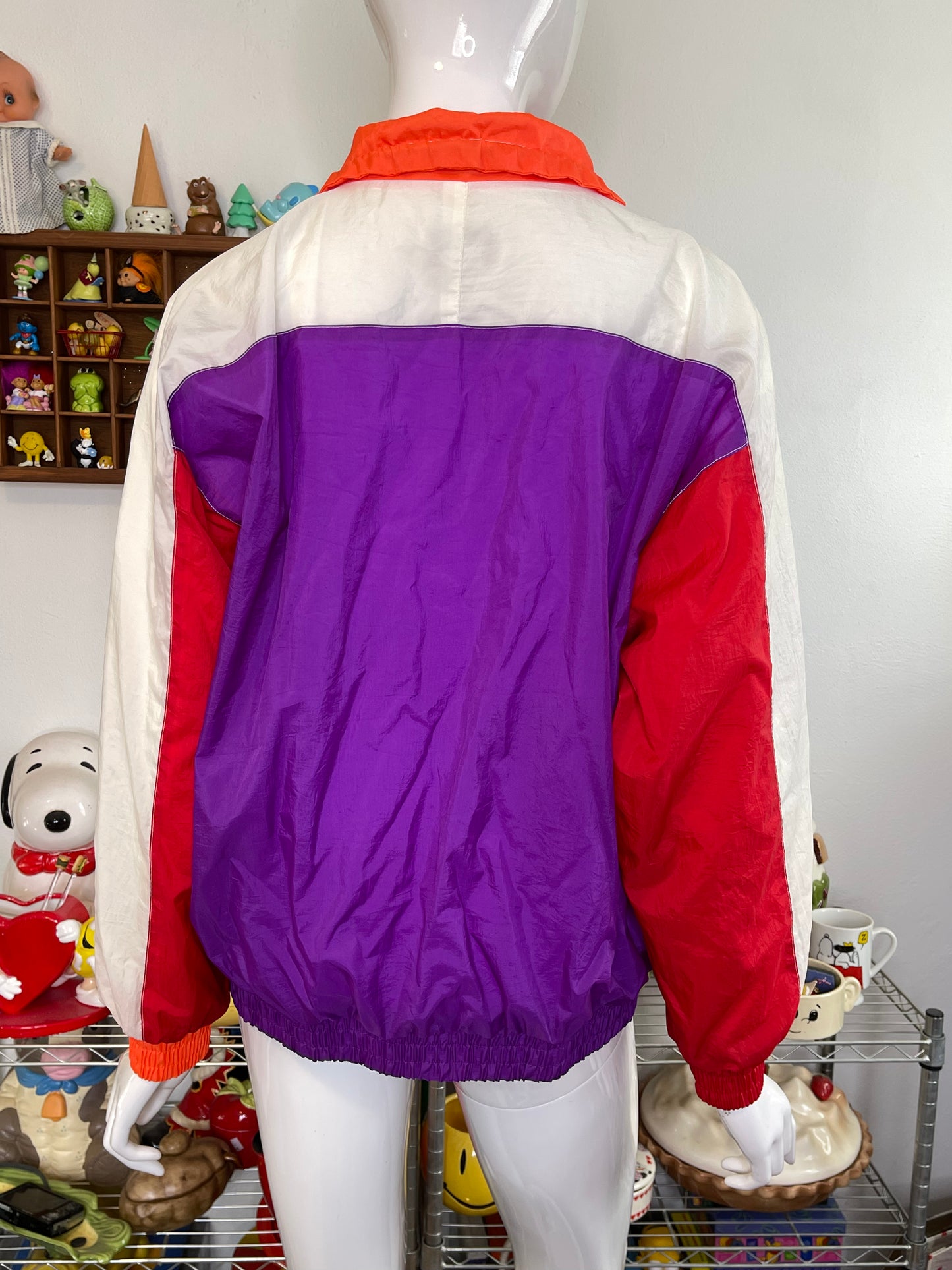 Vintage Colorblock Colorful Retro Windbreaker Jacket Sz M/P