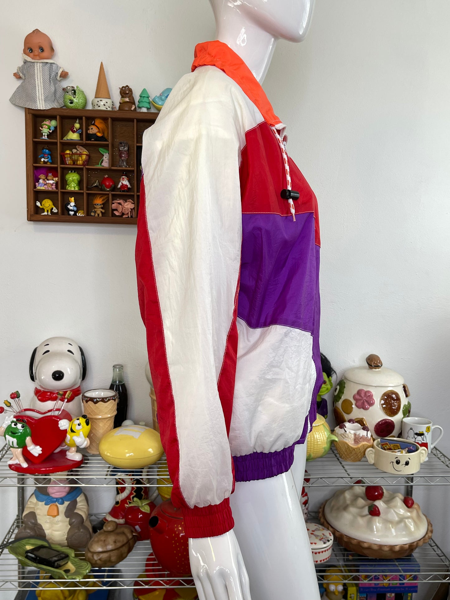 Vintage Colorblock Colorful Retro Windbreaker Jacket Sz M/P