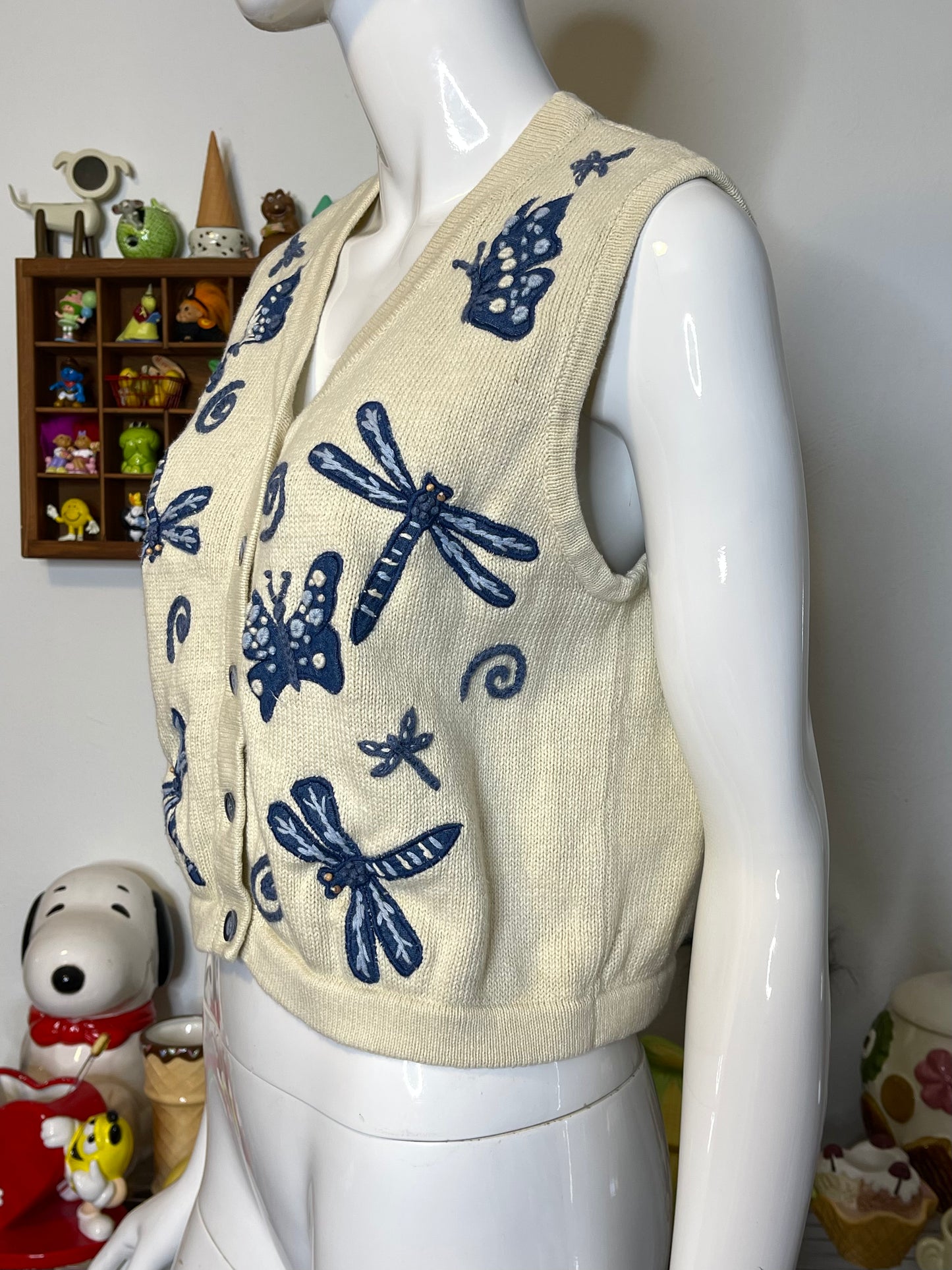 90s Dragonfly Patchwork knit vest sz M