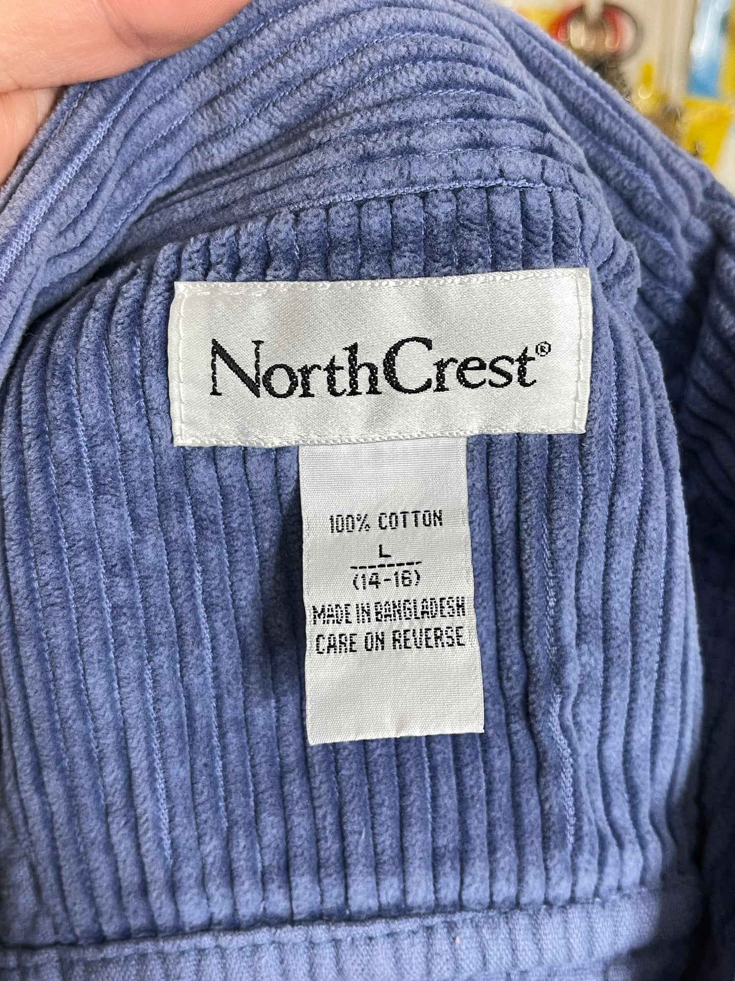 2000s Icy Blue Northcrest Corduroy Zip-Up Jacket Sz L