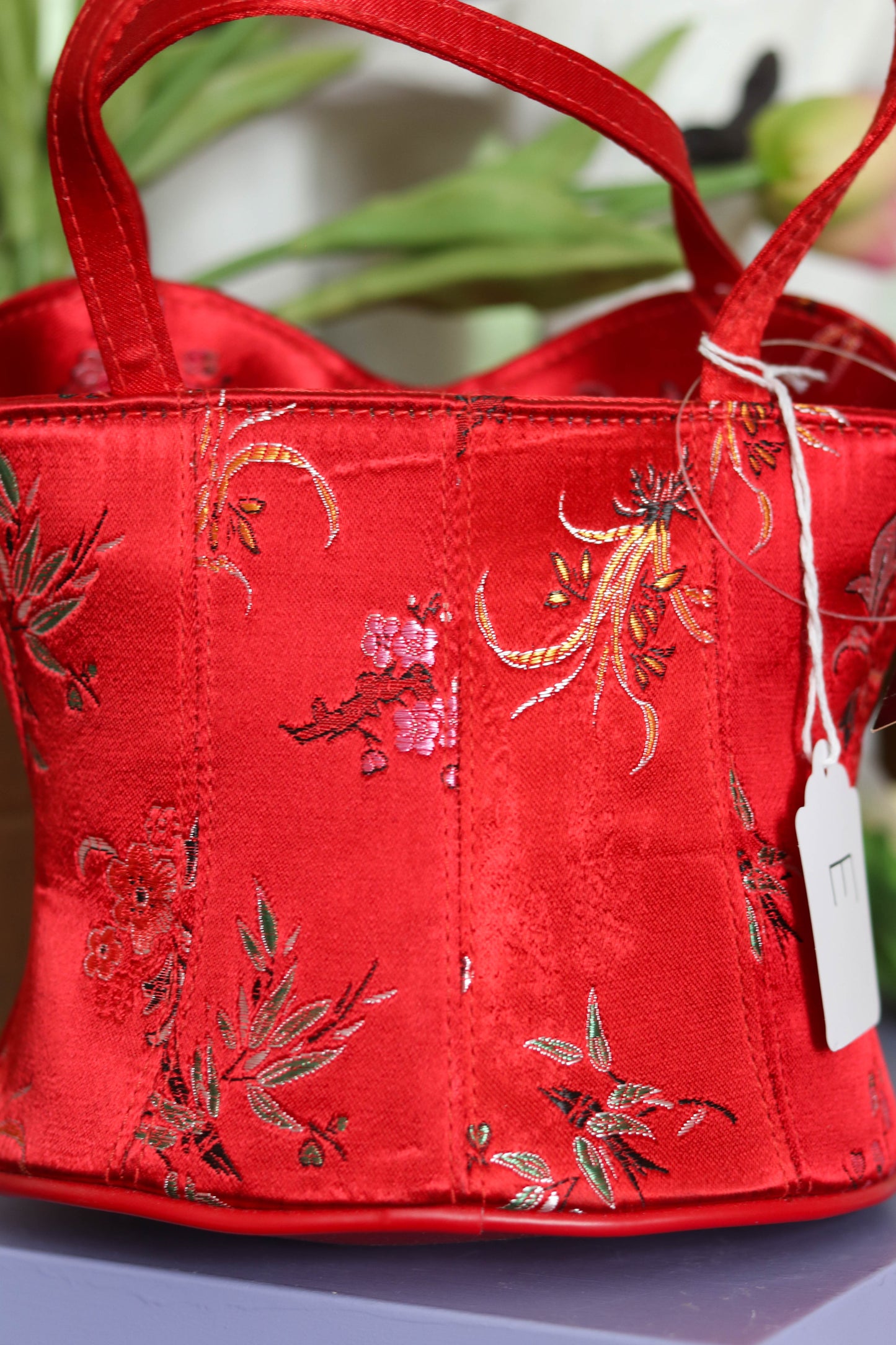 2000s Deadstock Red Floral Bustier Purse (E)