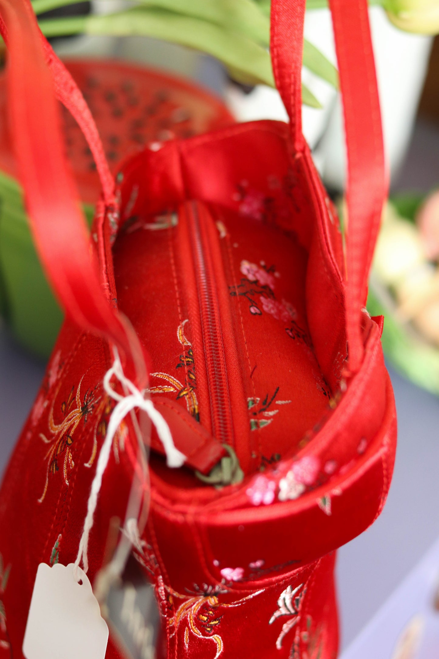 2000s Deadstock Red Floral Bustier Purse (E)
