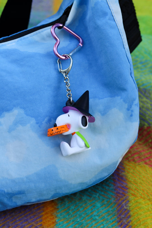2000s Snoopy Purple Witch Keychain + Case