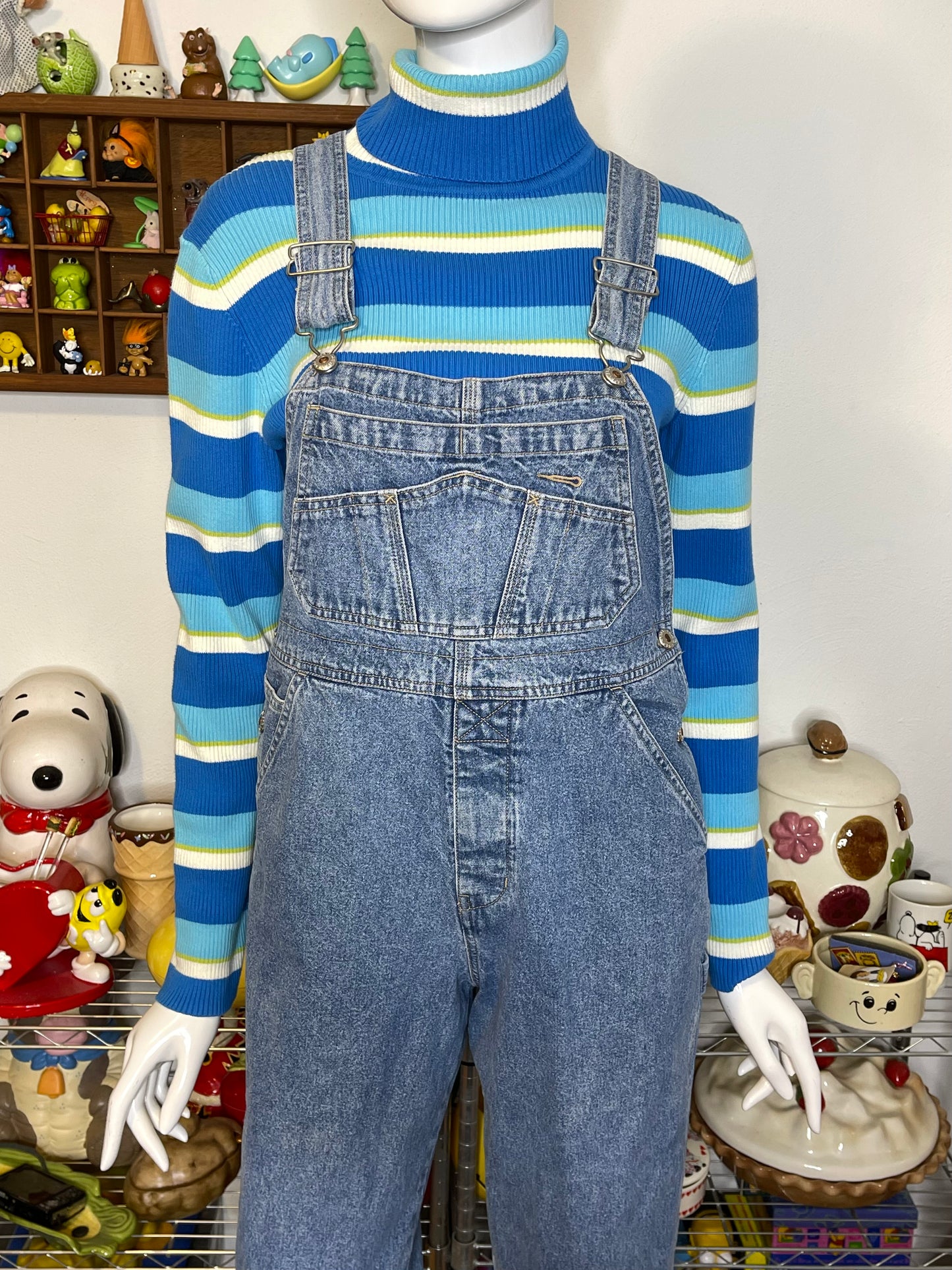 Vintage 90s Light Wash Gap Denim Overalls Sz M