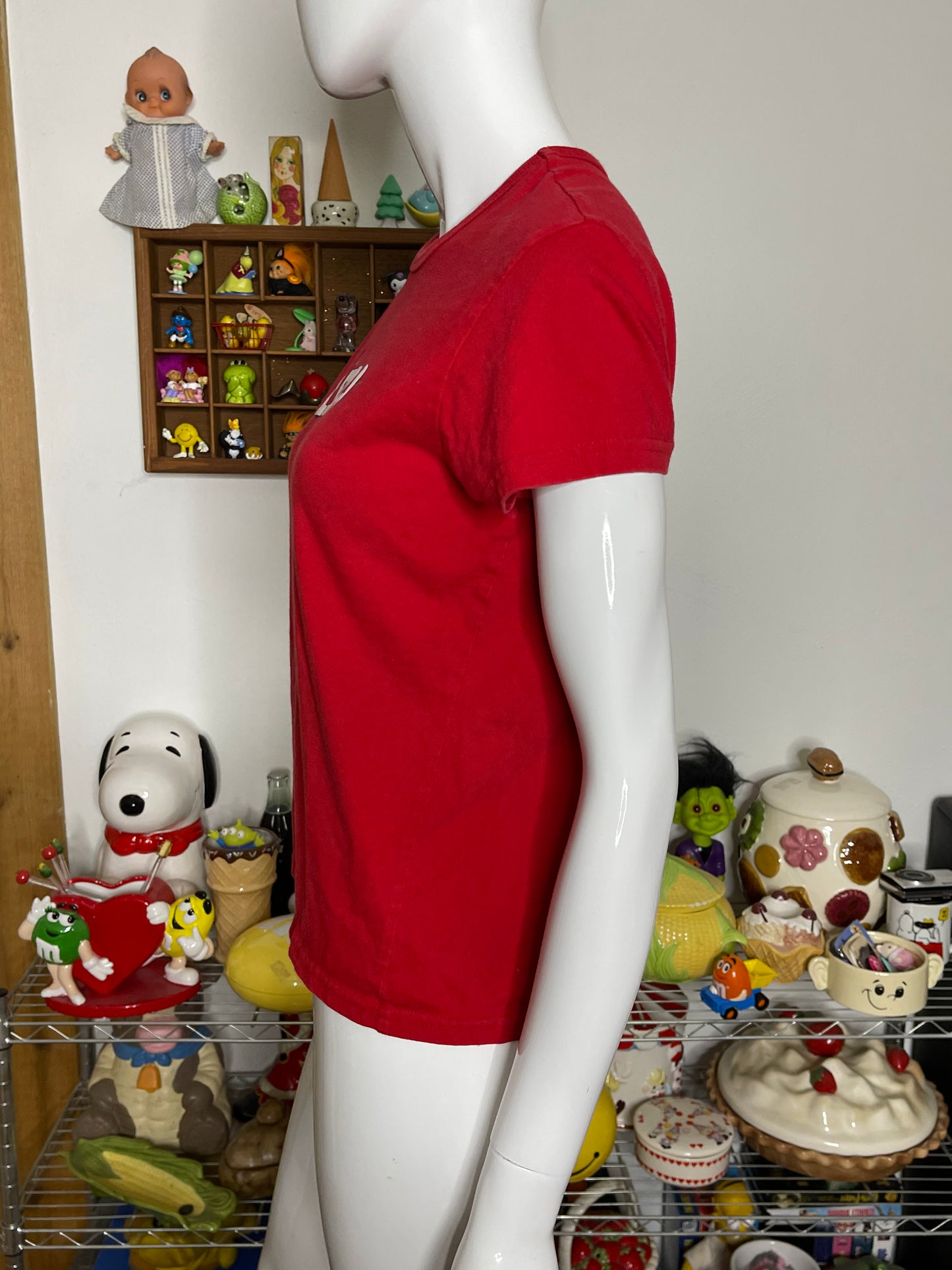 2000s Red Aero Sparkly Monkey Tee Sz M