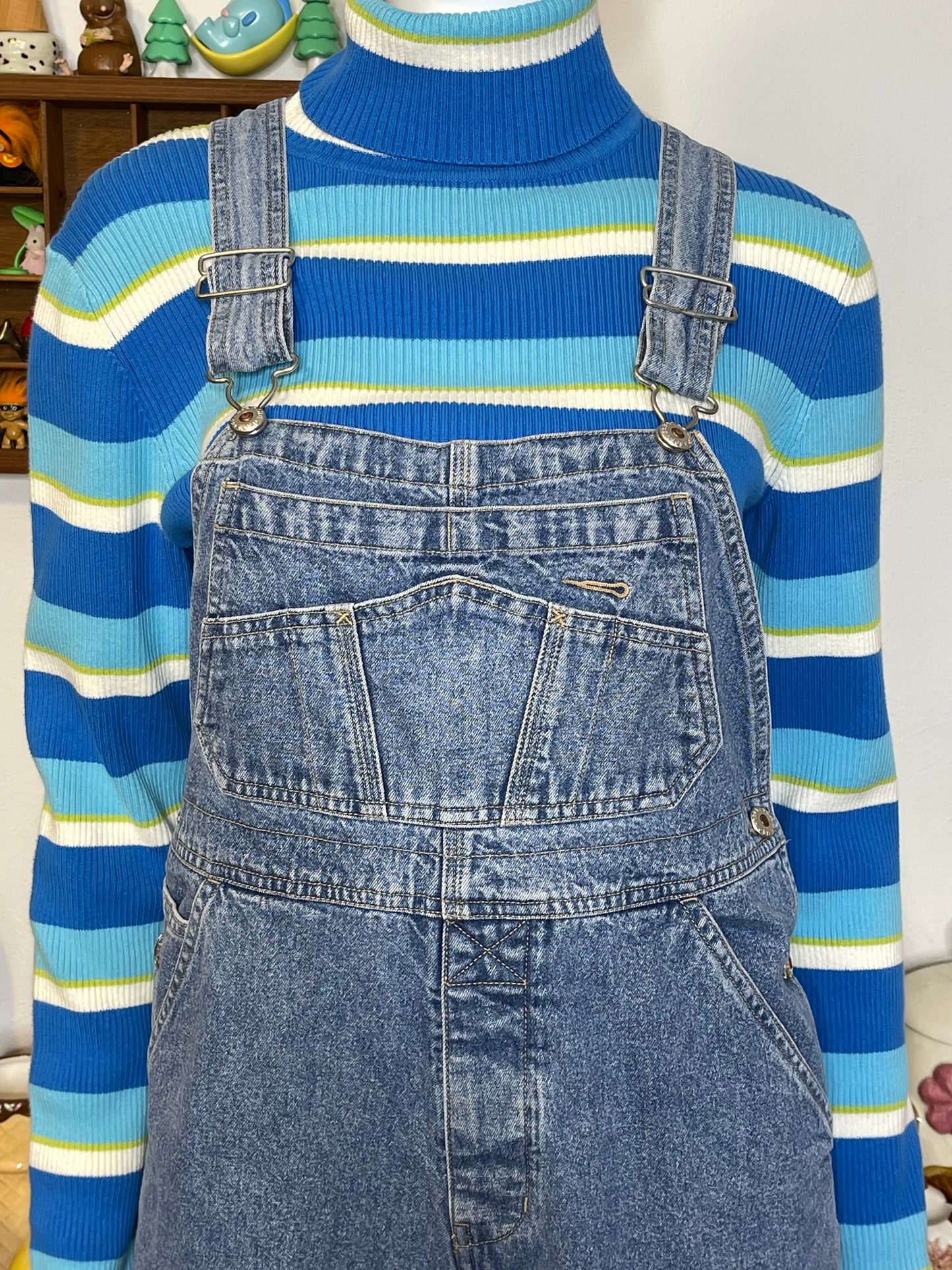Vintage 90s Light Wash Gap Denim Overalls Sz M