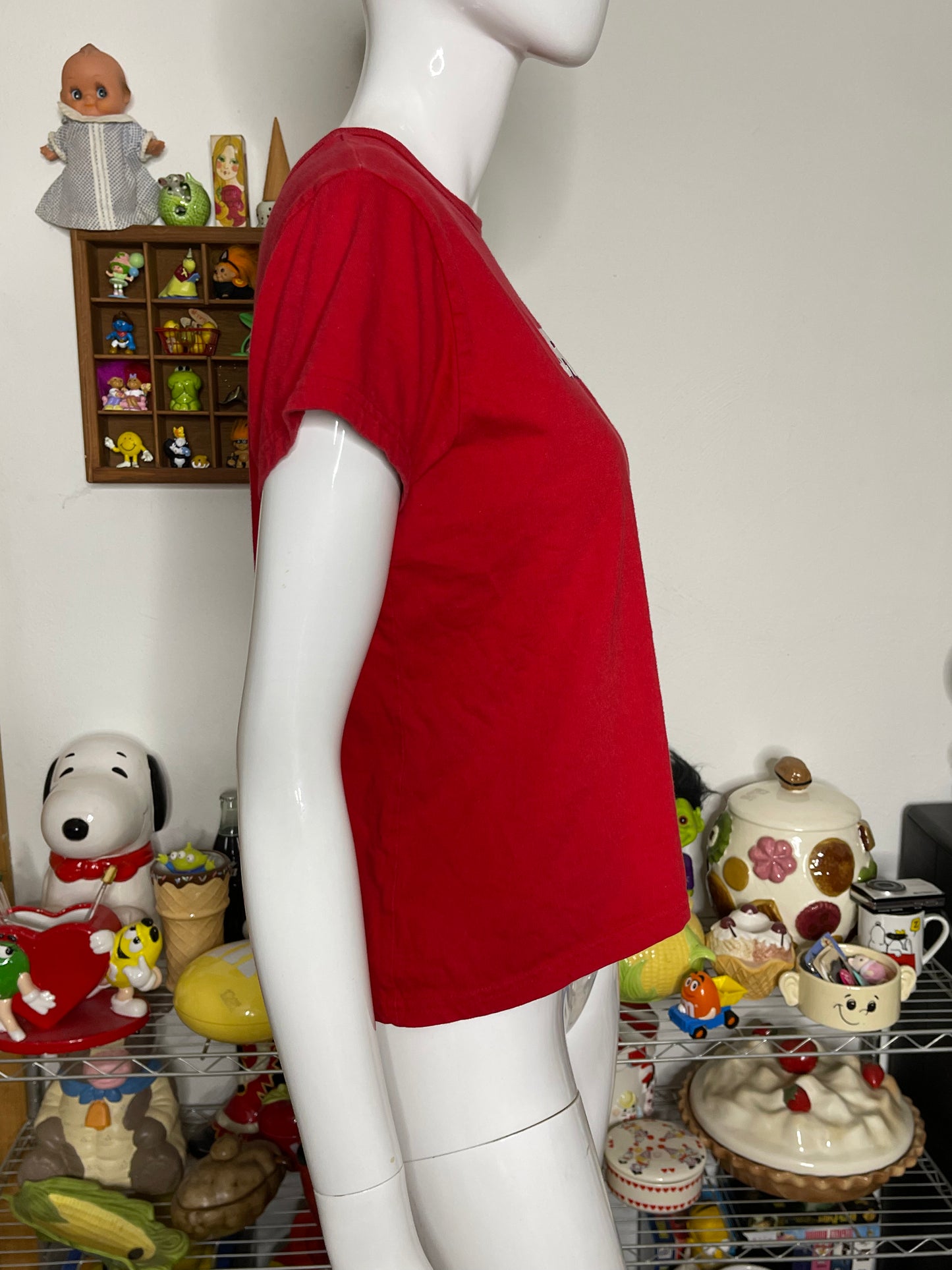 2000s Red Aero Sparkly Monkey Tee Sz M