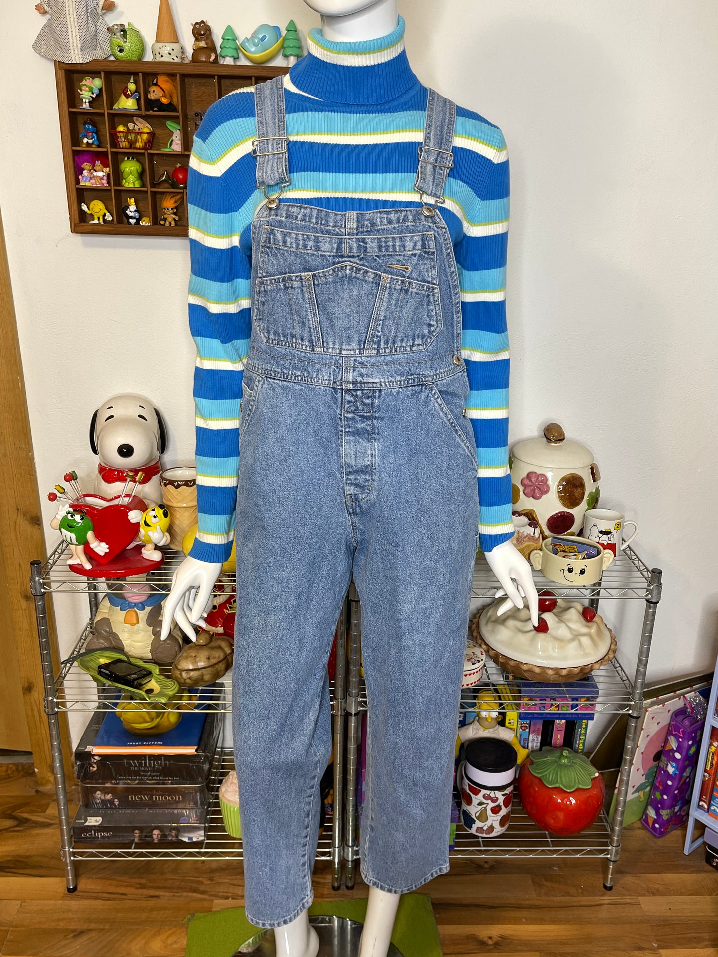 Vintage 90s Light Wash Gap Denim Overalls Sz M