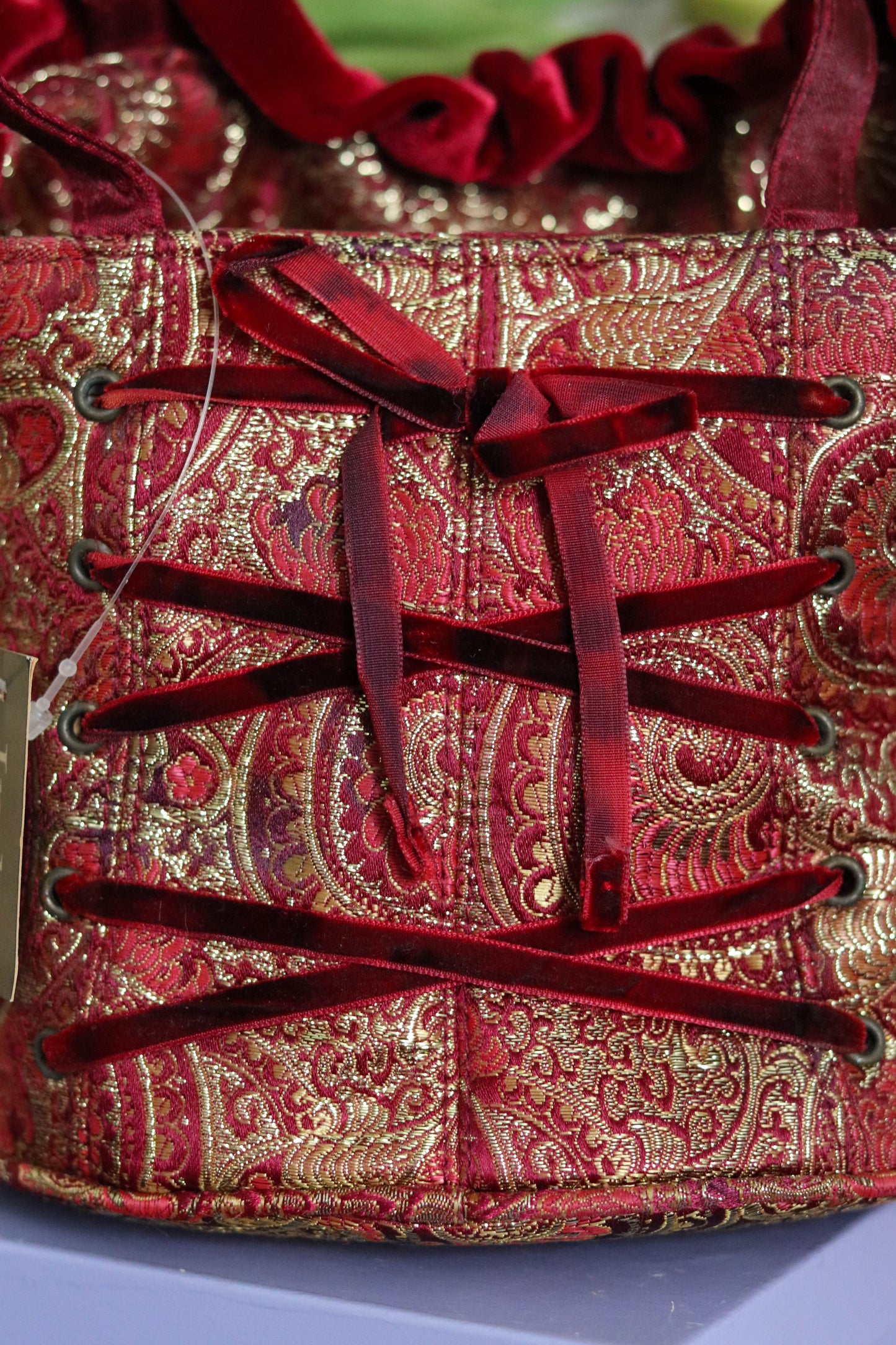 Y2K Deadstock Velvet Renaissance Style Bustier Corset Purse (E)
