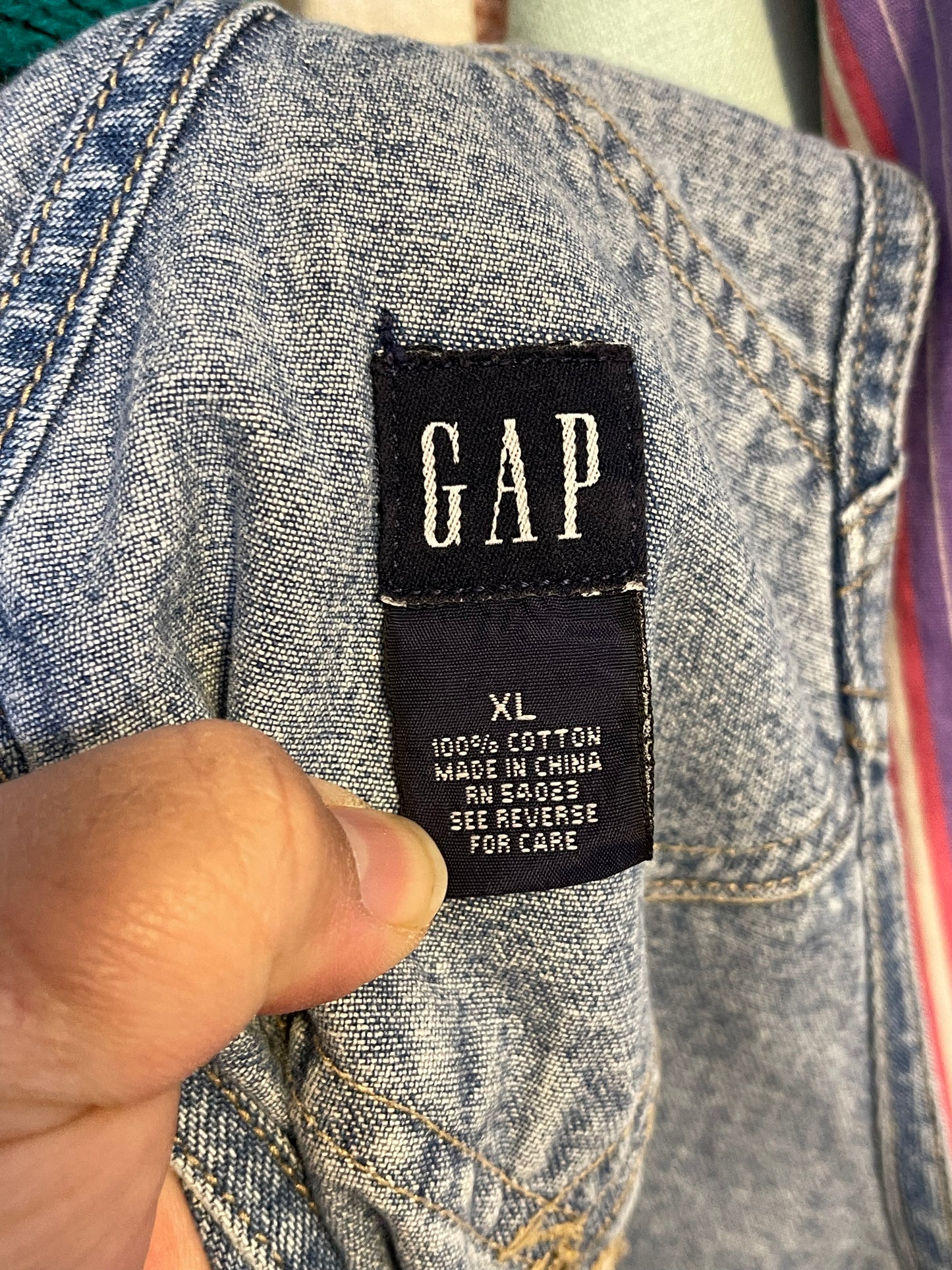 Vintage 90s Light Wash Gap Denim Overalls Sz M