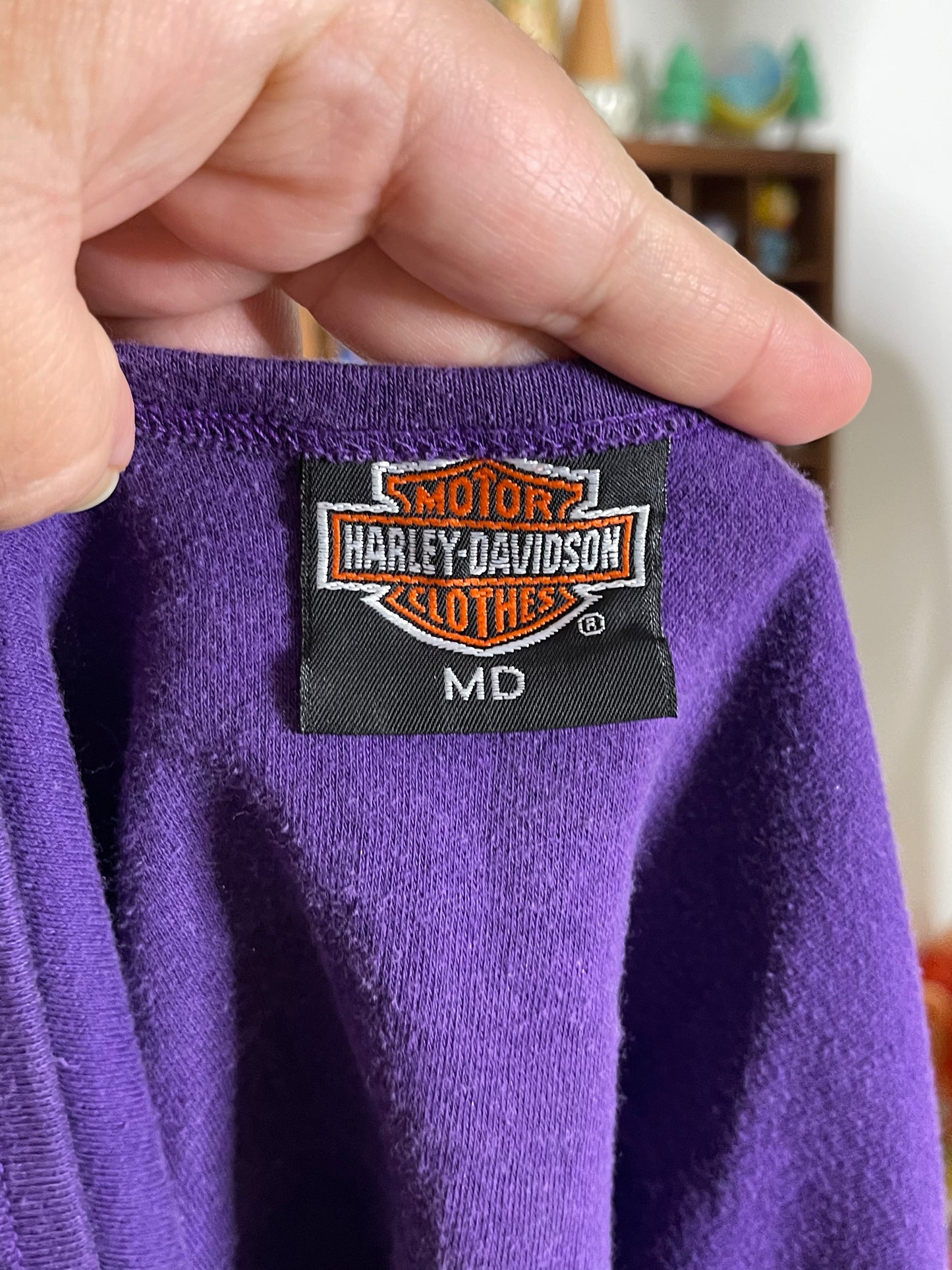 Vintage Purple Harley Davidson Eagle Cropped Top Sz M