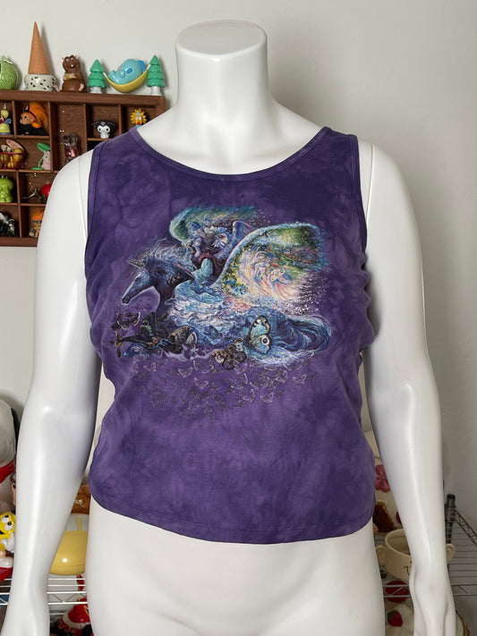 Y2K Unicorn fairy graphic tank top sz XL
