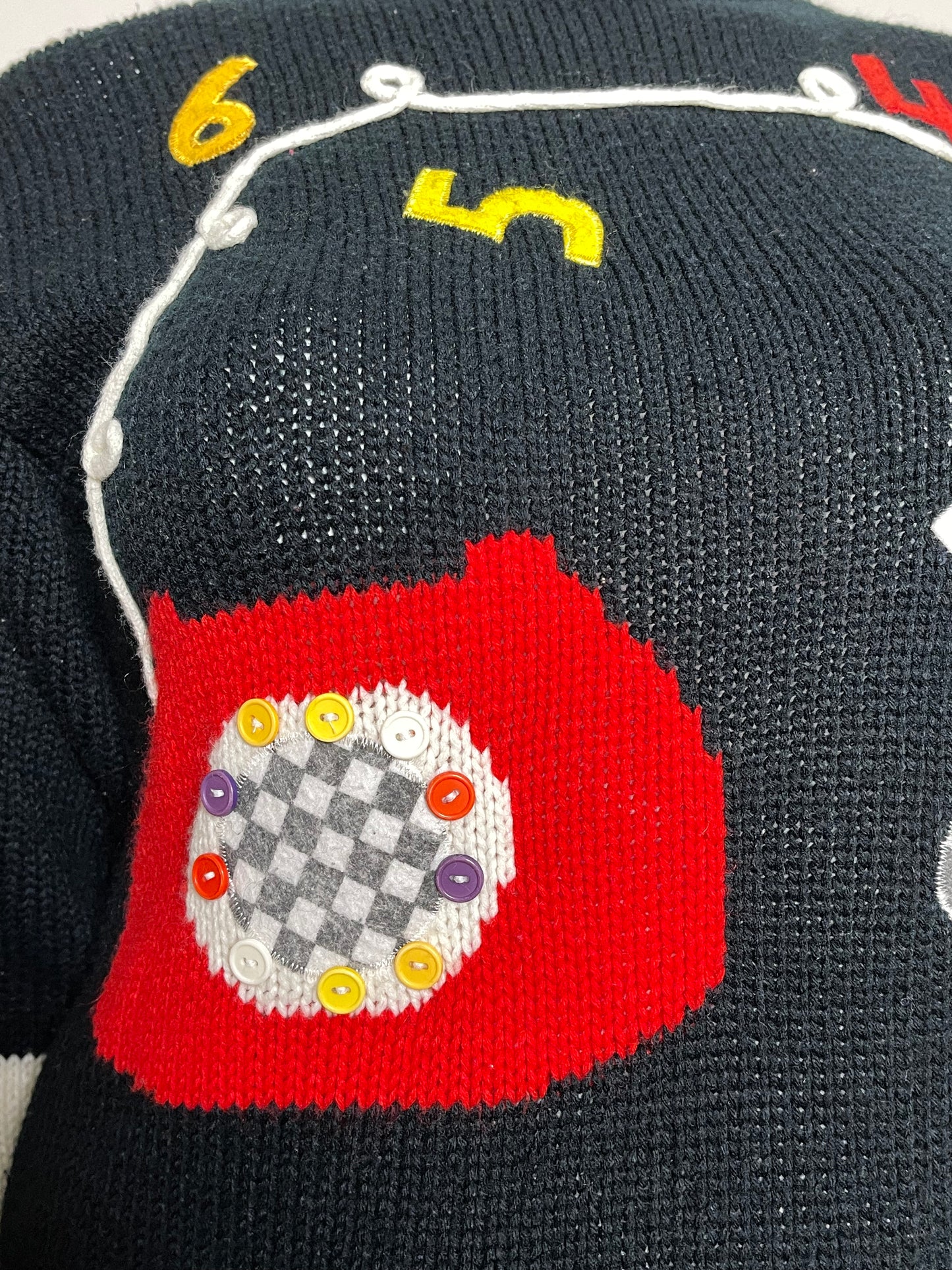 Vintage Funky Telephone Knit Sweater Sz M/L