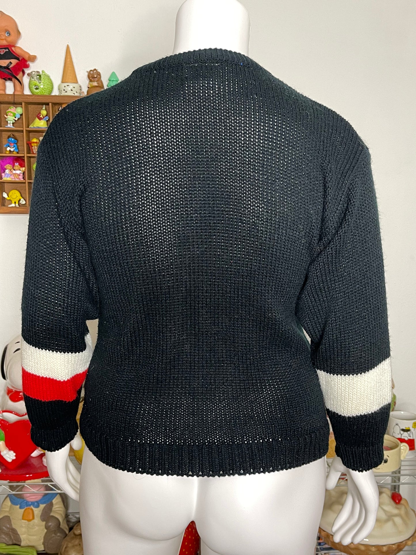 Vintage Funky Telephone Knit Sweater Sz M/L