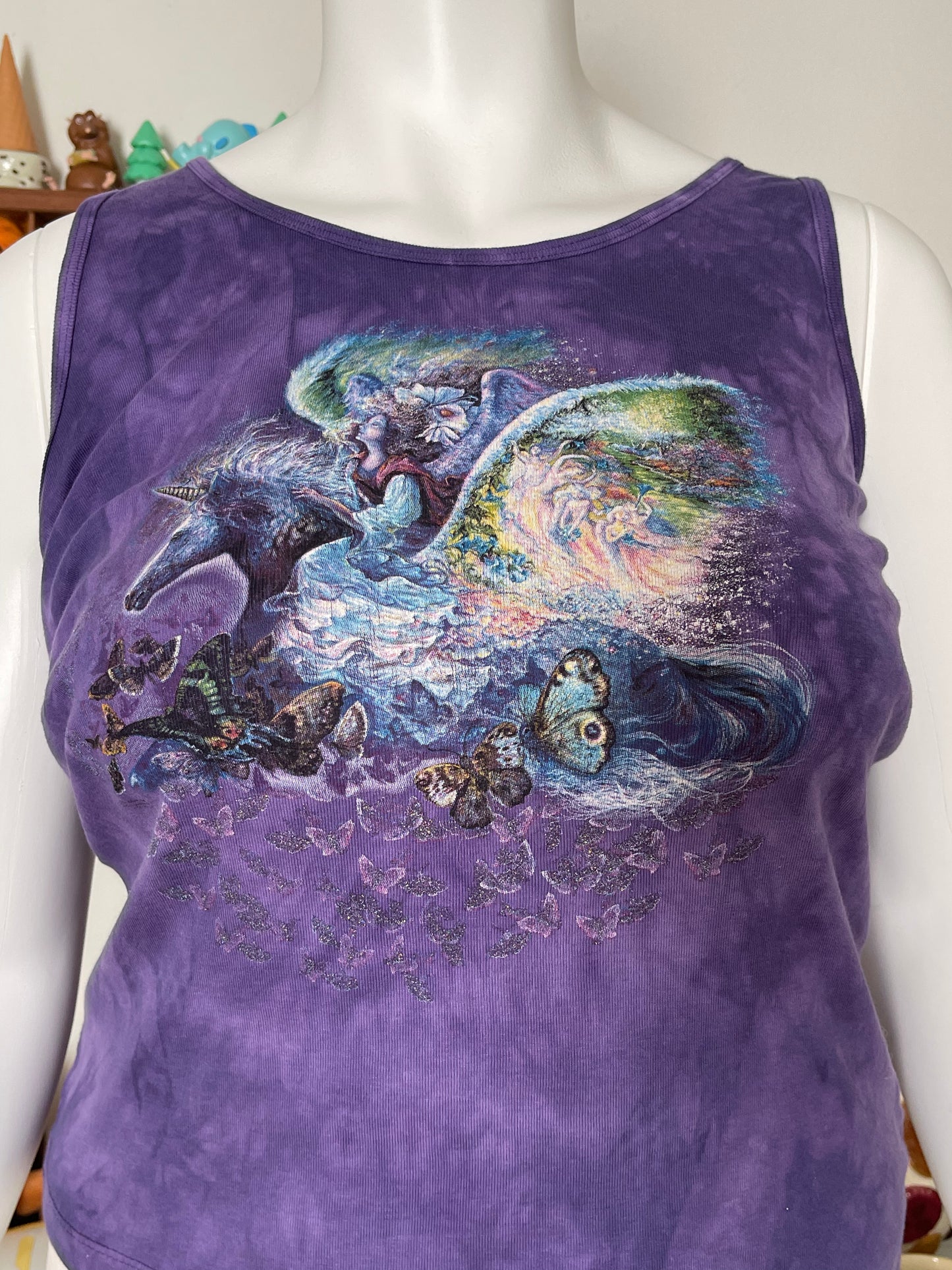 Y2K Unicorn fairy graphic tank top sz XL