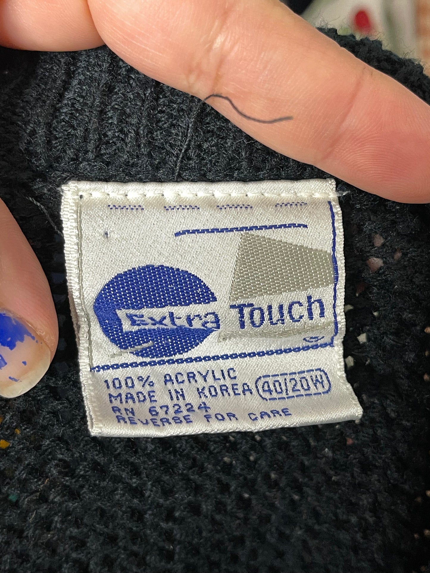 Vintage Funky Telephone Knit Sweater Sz M/L