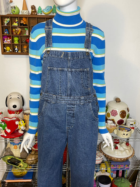 2000s Northcrest Dark Wash Denim Overalls Sz M
