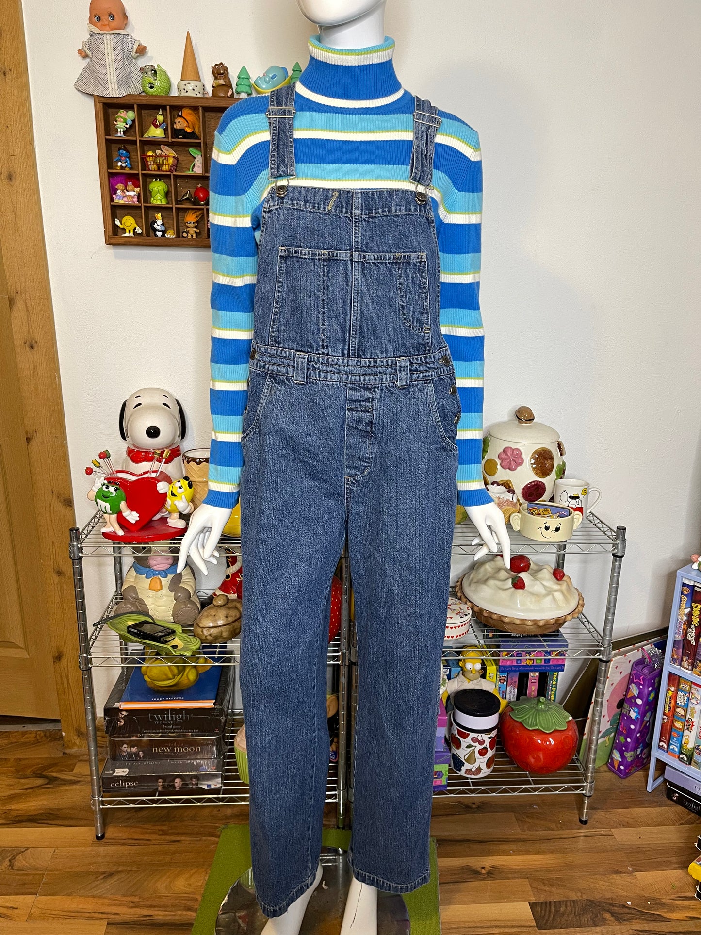 2000s Northcrest Dark Wash Denim Overalls Sz M