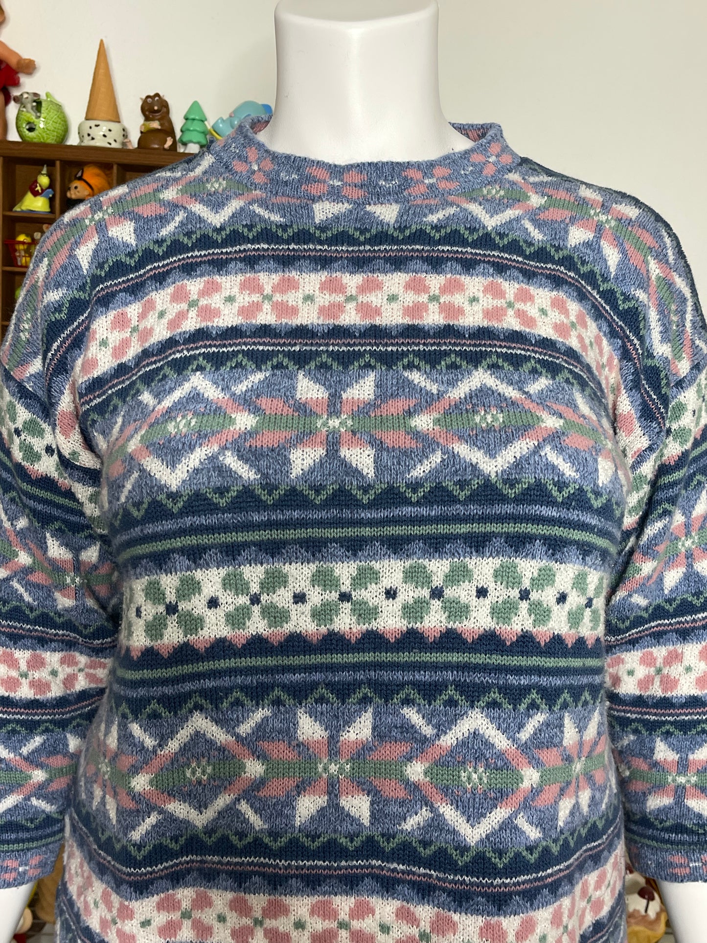 Vintage 90s Cottagecore Oversized Knit Sweater Sz XL/1X