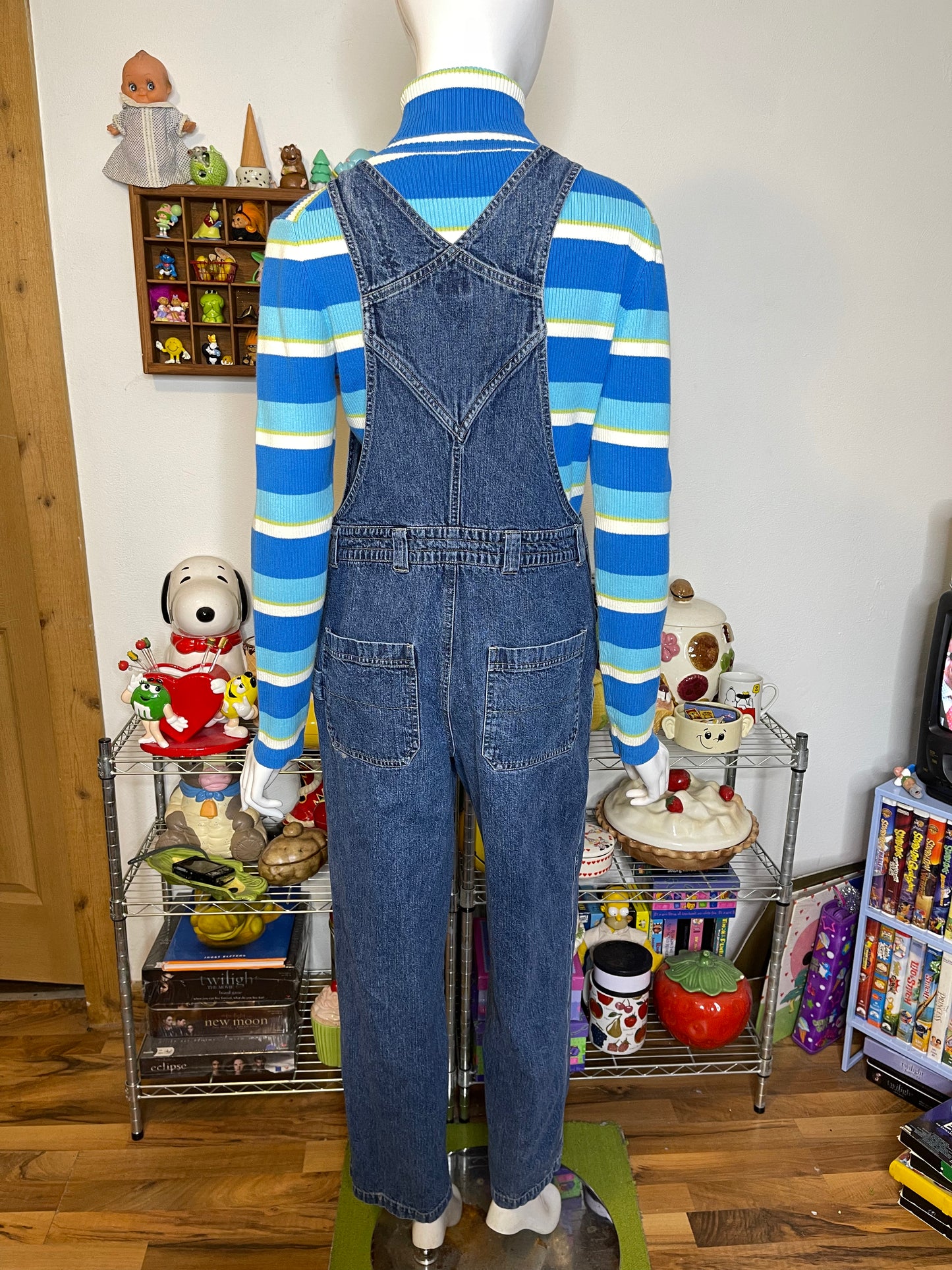2000s Northcrest Dark Wash Denim Overalls Sz M