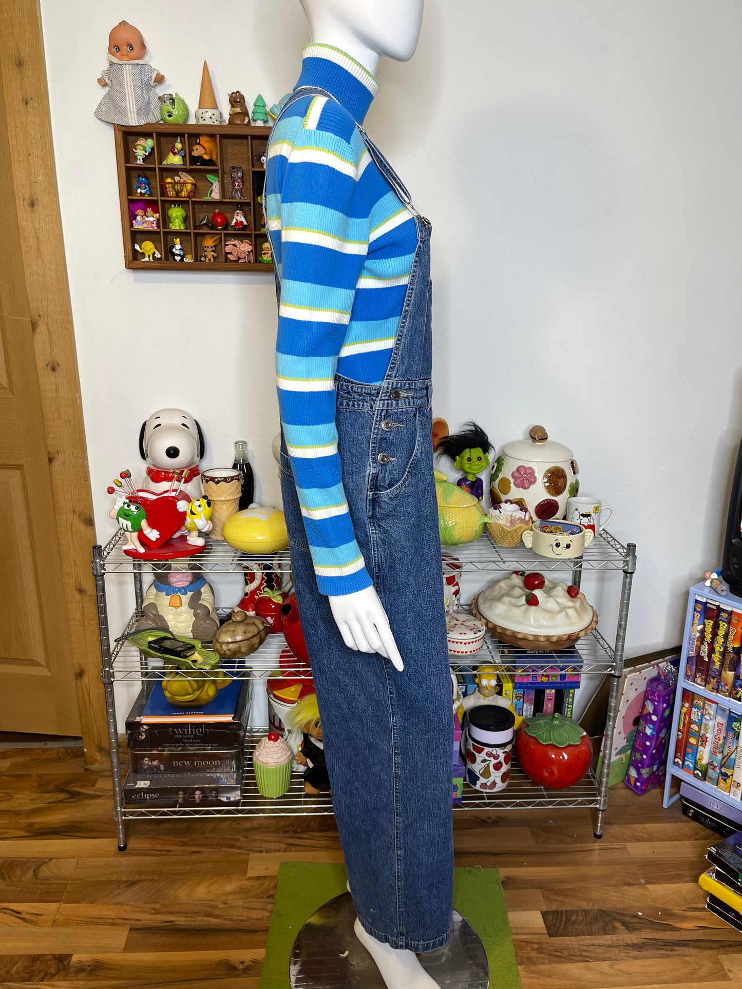 2000s Northcrest Dark Wash Denim Overalls Sz M