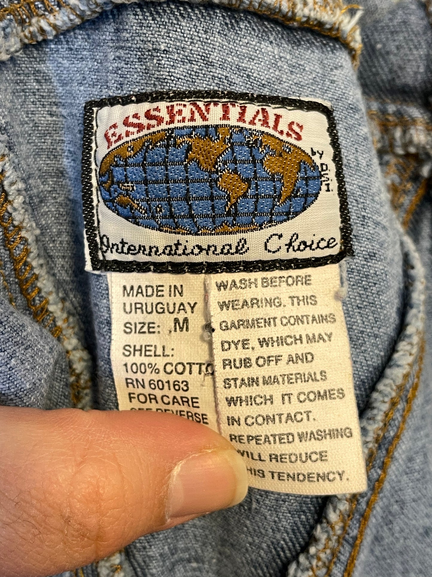 Vintage 80s 90s Acid wash Denim Short Overalls Sz M