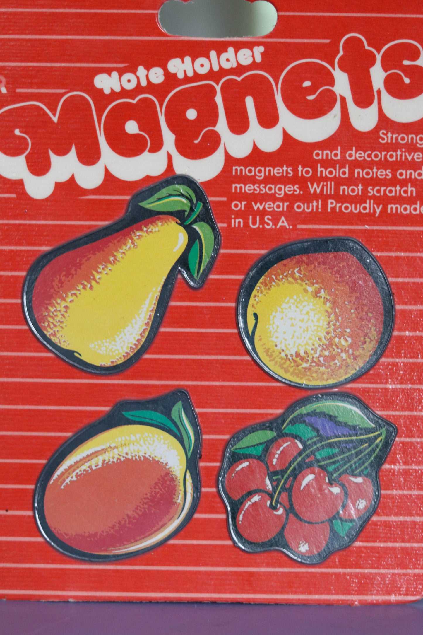 Vintage Deadstock Fruit Magnets Note Holders