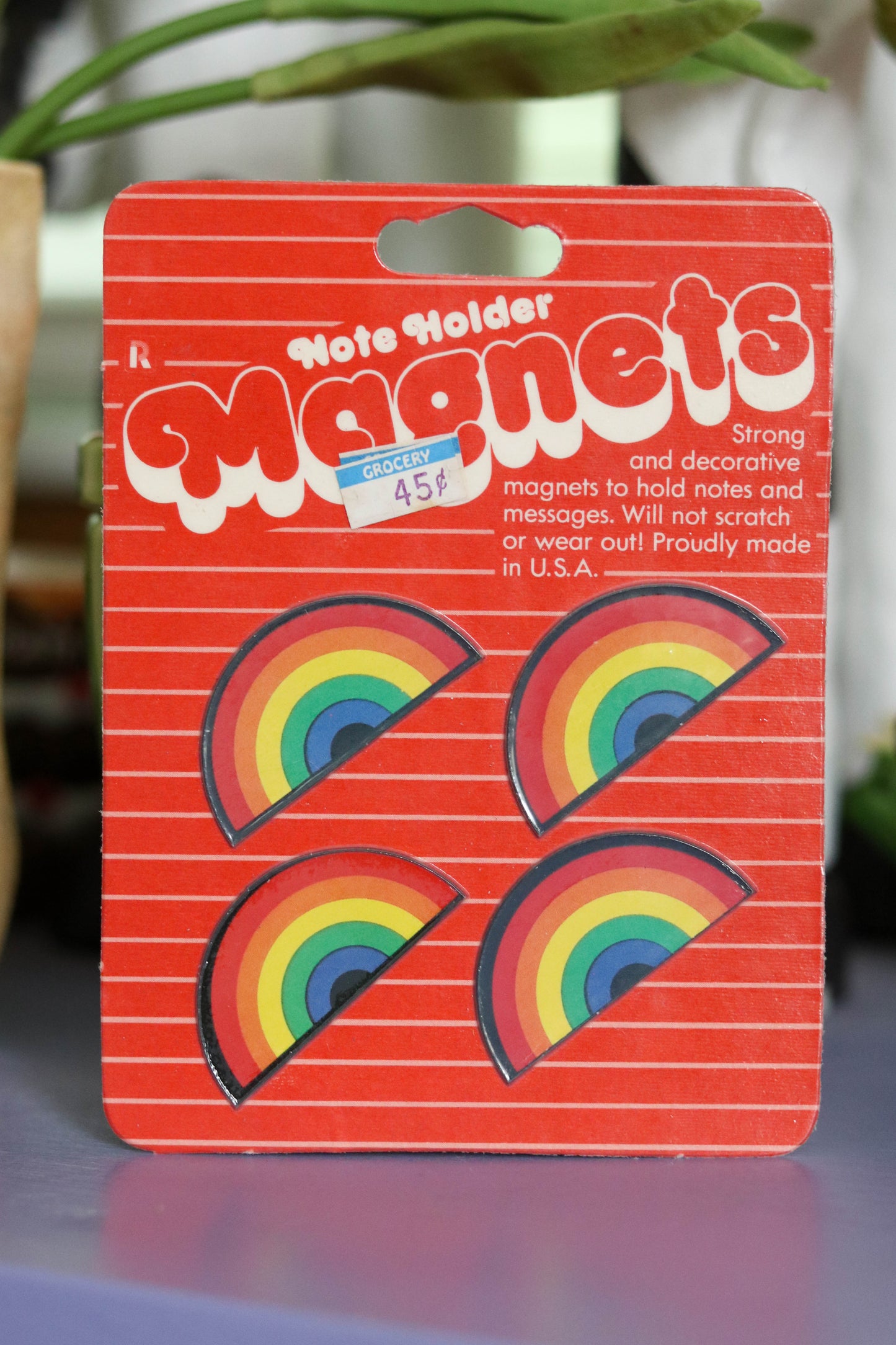 Vintage Deadstock Rainbow Magnets Note Holders (A)