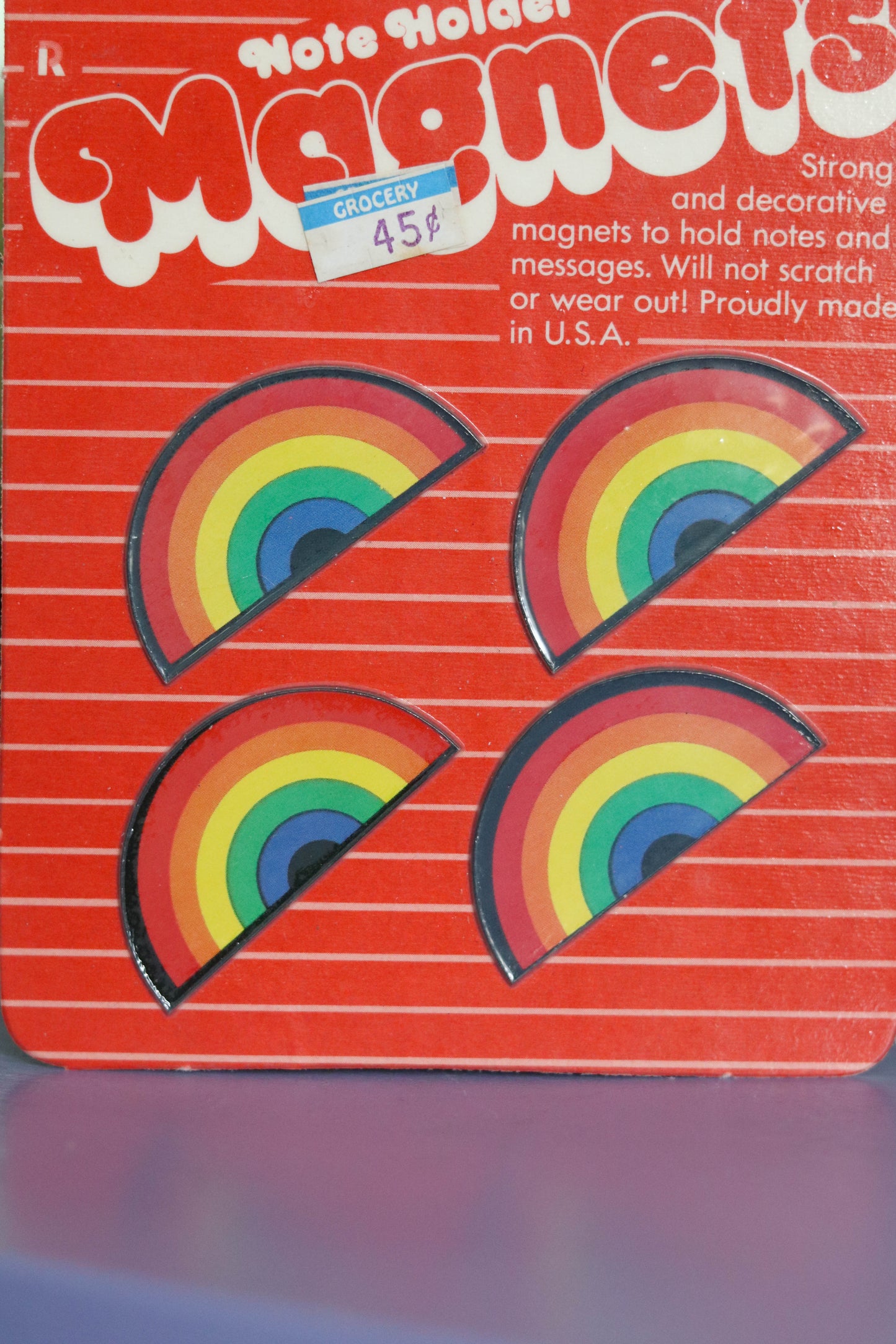Vintage Deadstock Rainbow Magnets Note Holders (A)