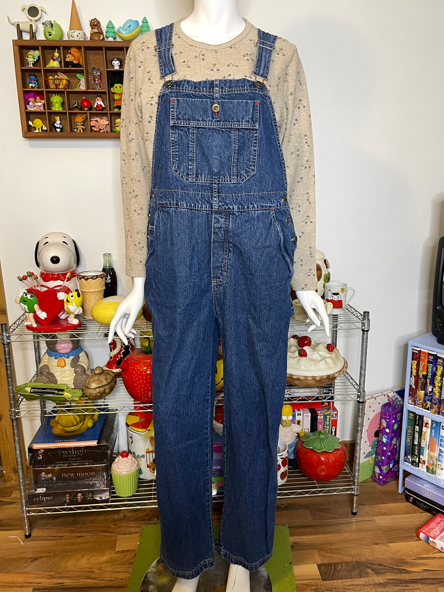 2000s NorthCrest Dark Wash Denim Overalls Sz L