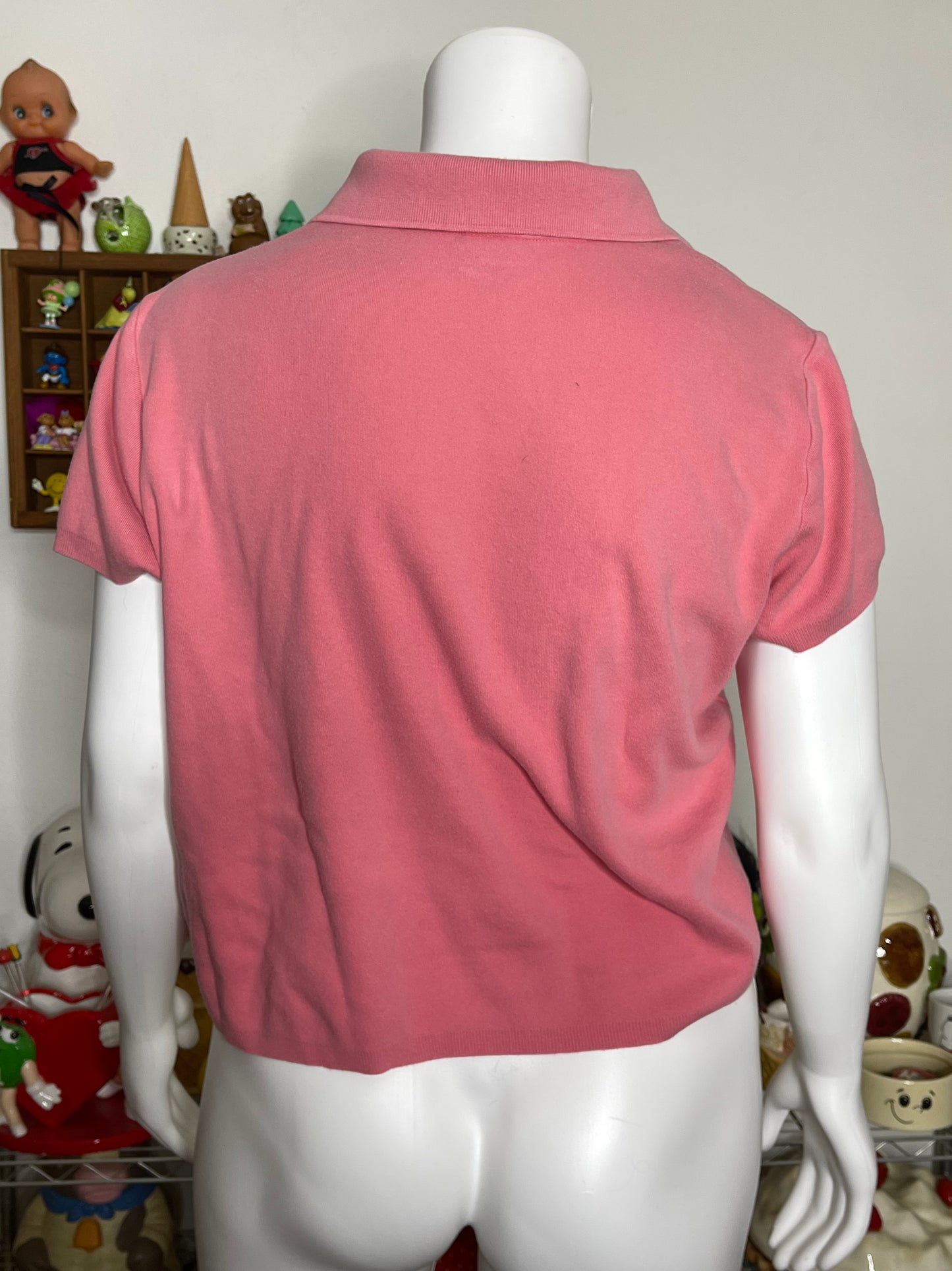 Vintage Eeyore Embroidered Semi Cropped Collared Top Sz XL/XXL