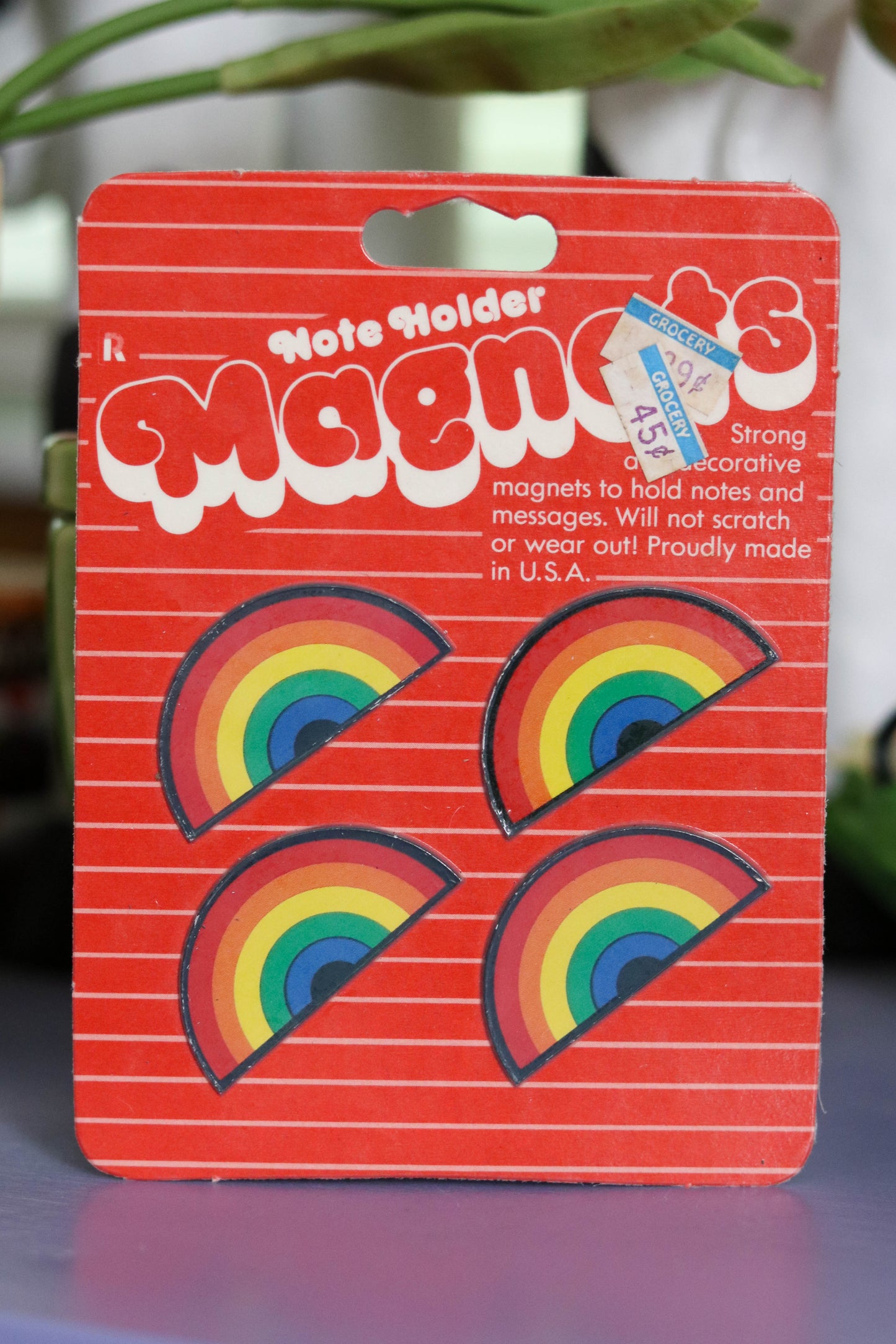Vintage Deadstock Rainbow Magnets Note Holders (B)
