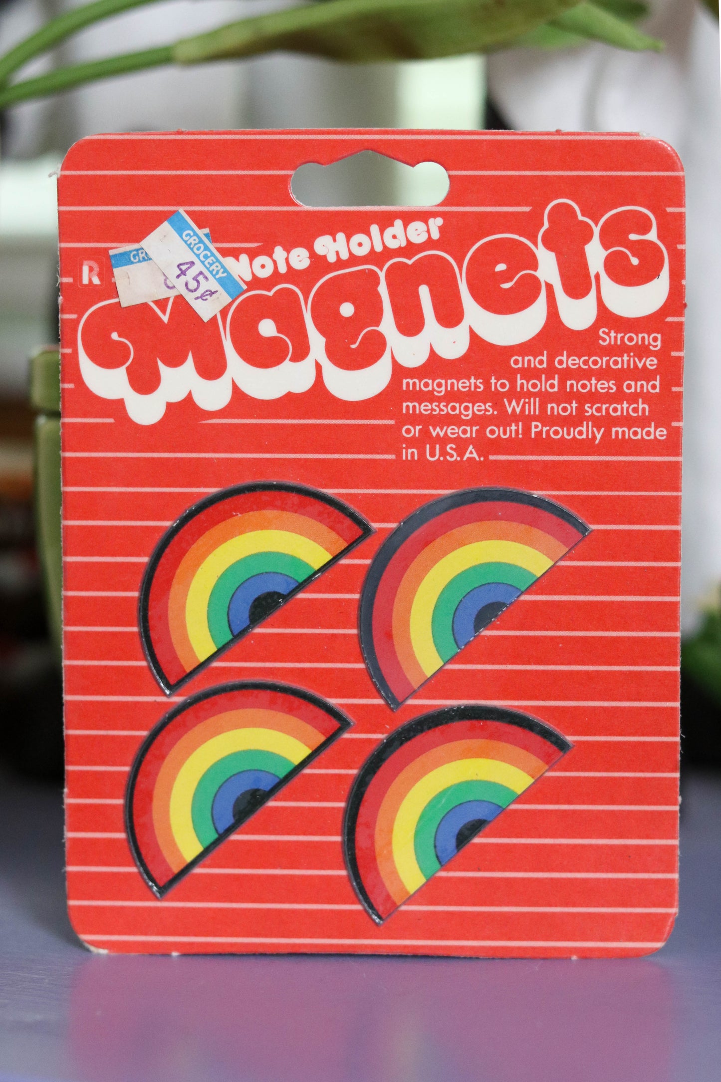 Vintage Deadstock Rainbow Magnets Note Holders (C)