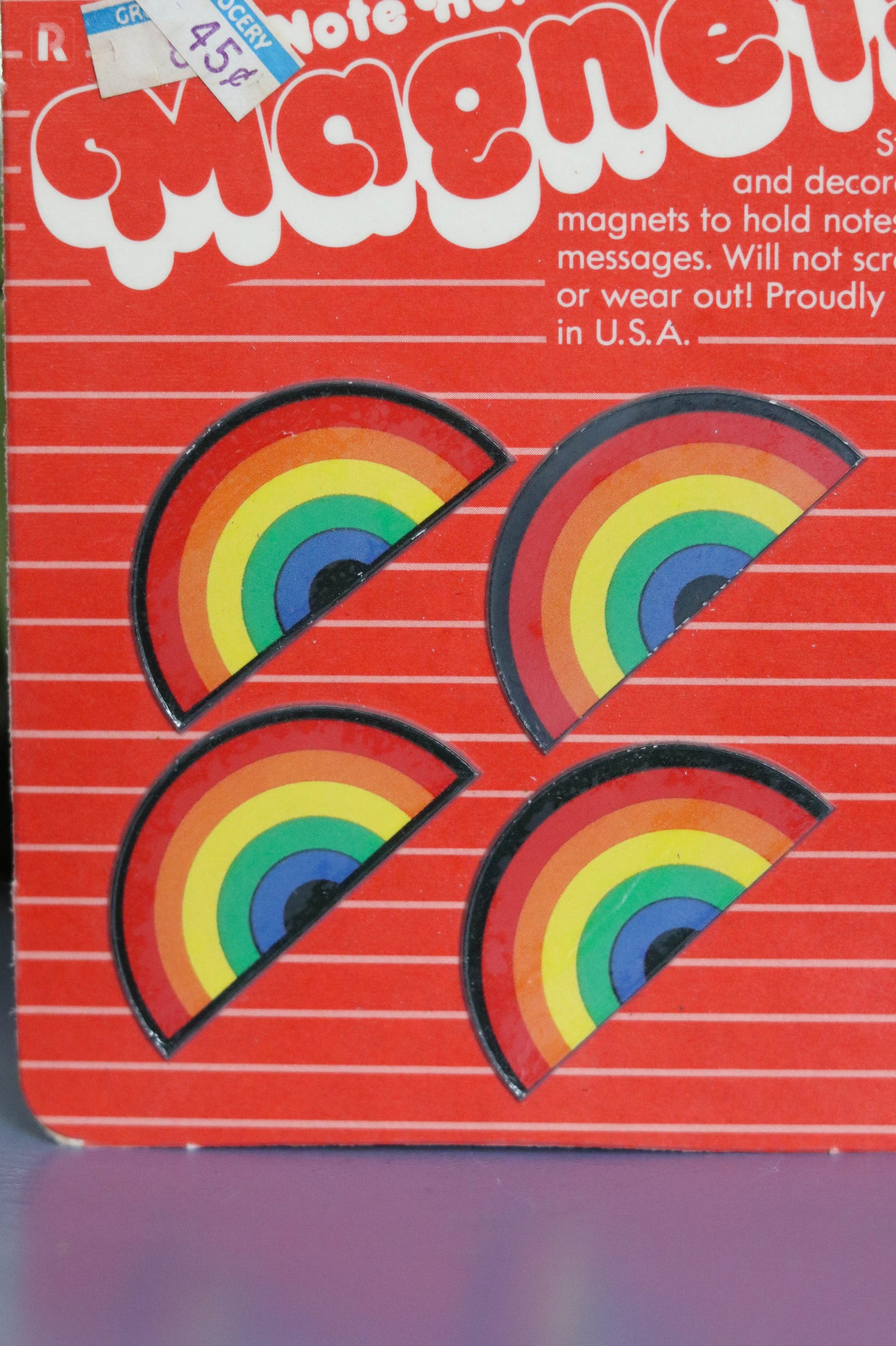 Vintage Deadstock Rainbow Magnets Note Holders (C)
