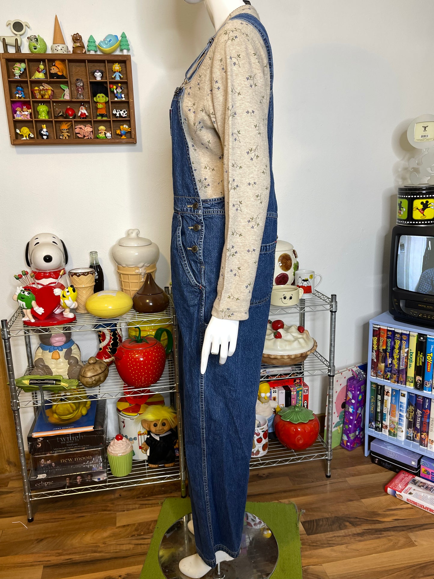 2000s NorthCrest Dark Wash Denim Overalls Sz L