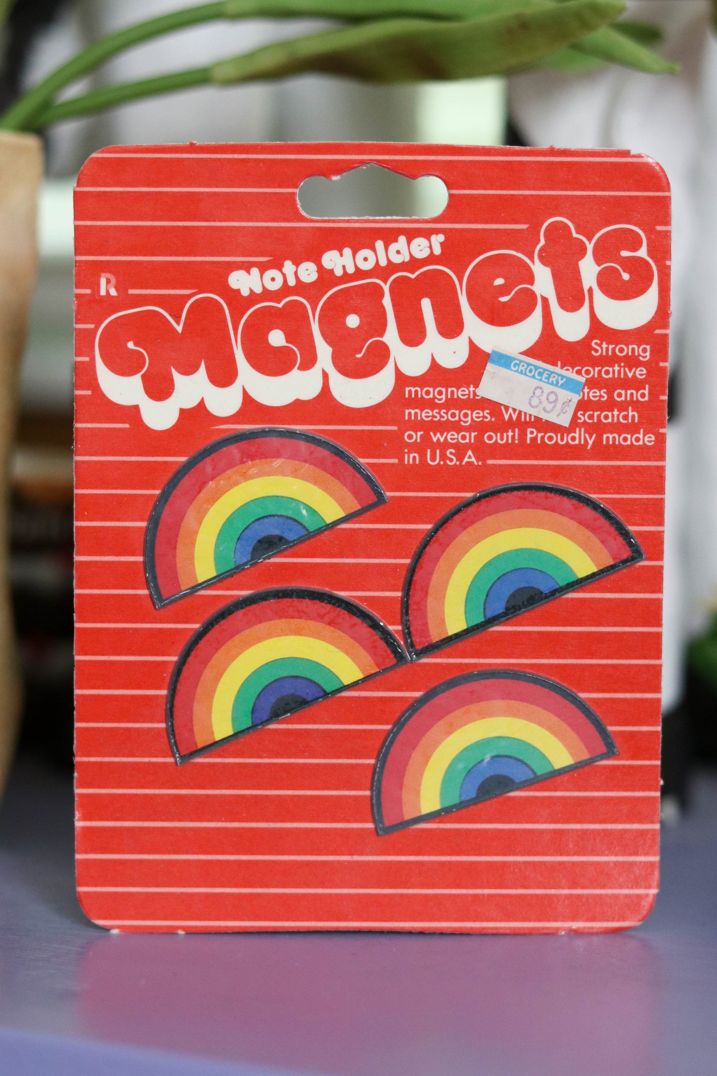 Vintage Deadstock Rainbow Magnets Note Holders (D)