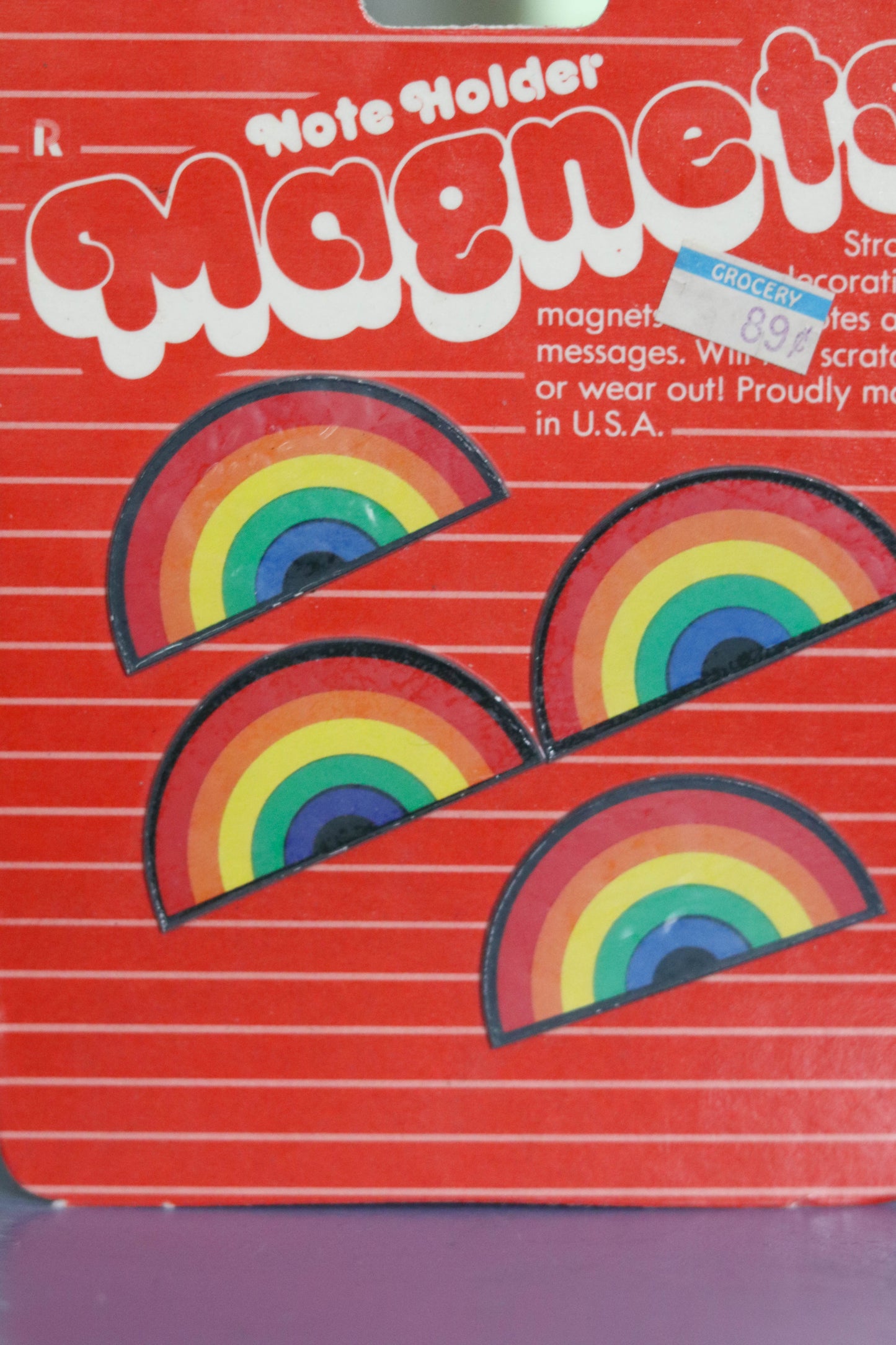 Vintage Deadstock Rainbow Magnets Note Holders (D)