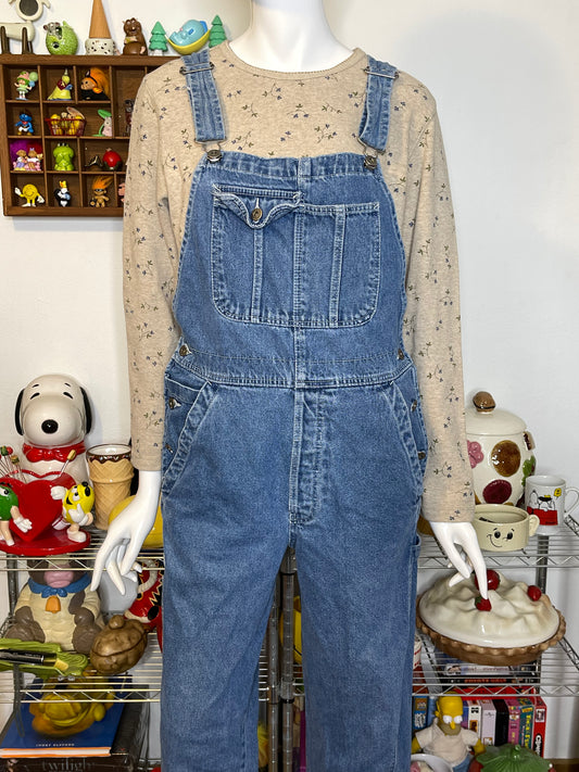 Vintage 2000s Baggy Light Wash Denim Overalls Sz S