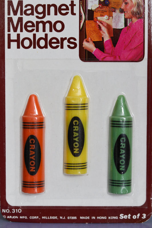 Vintage Arjon Crayon Magnets Memo Holders (C)
