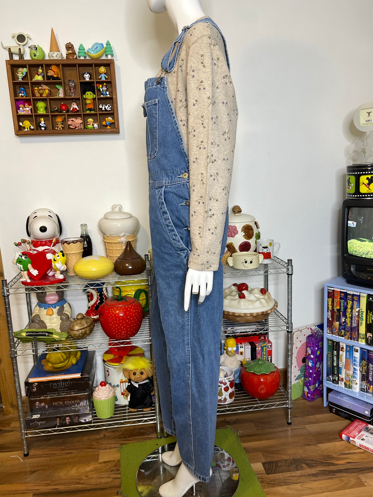 Vintage 2000s Baggy Light Wash Denim Overalls Sz S