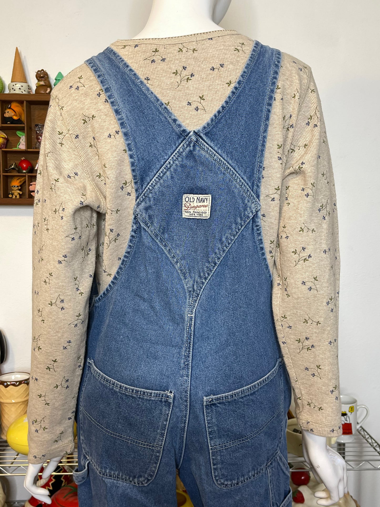 Vintage 2000s Baggy Light Wash Denim Overalls Sz S