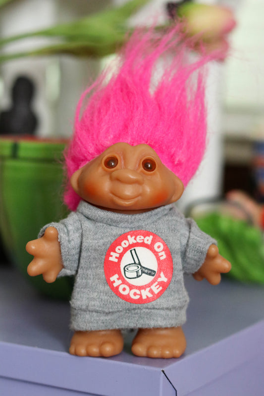 Vintage 80s Hooked On Hockey Damn Troll Doll