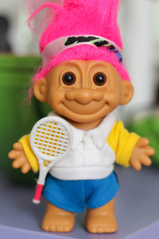 Vintage Tennis Player Troll Doll