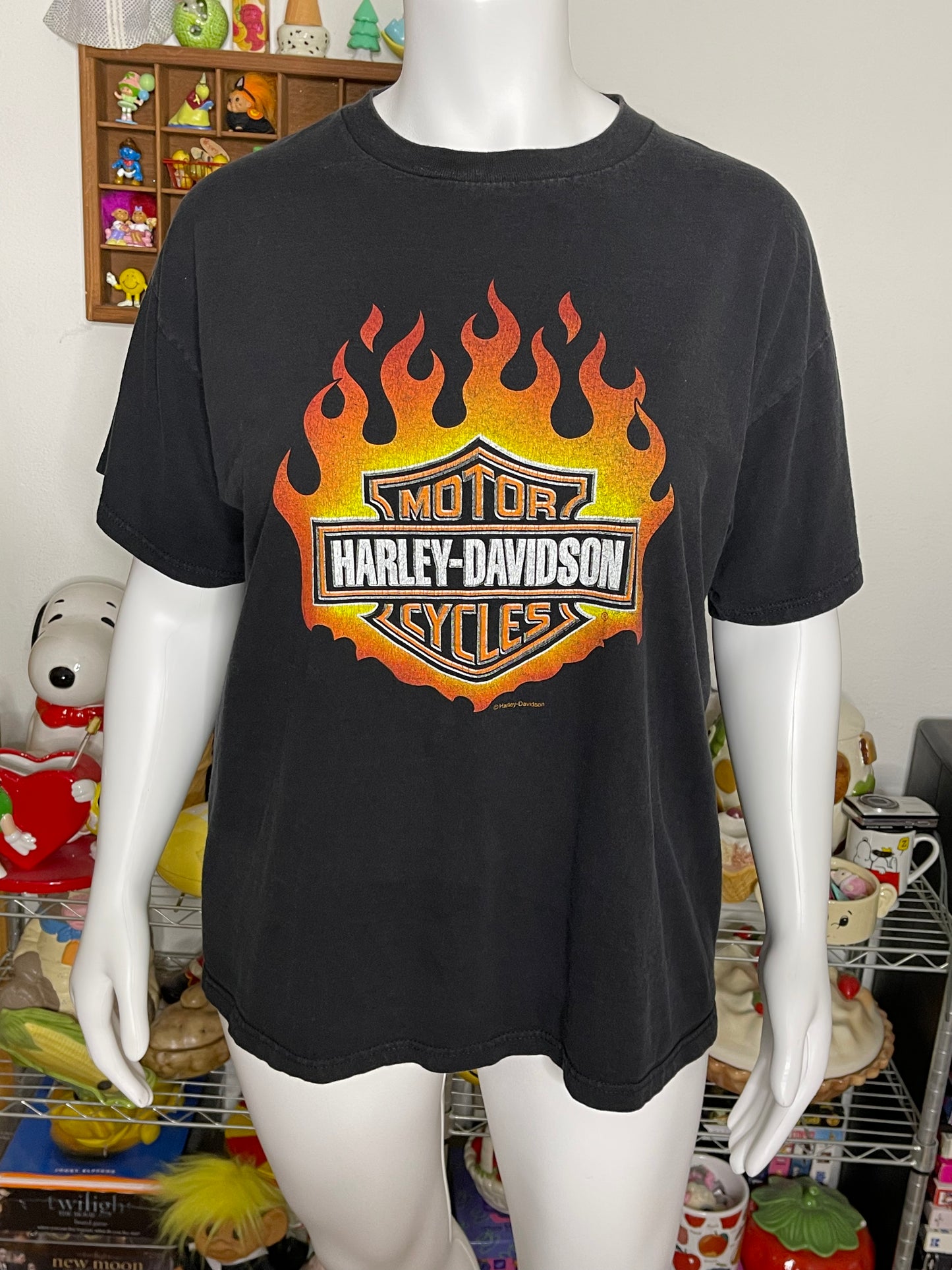 Vintage 90s Harley Davidson Flames Graphic Tee Sz XL