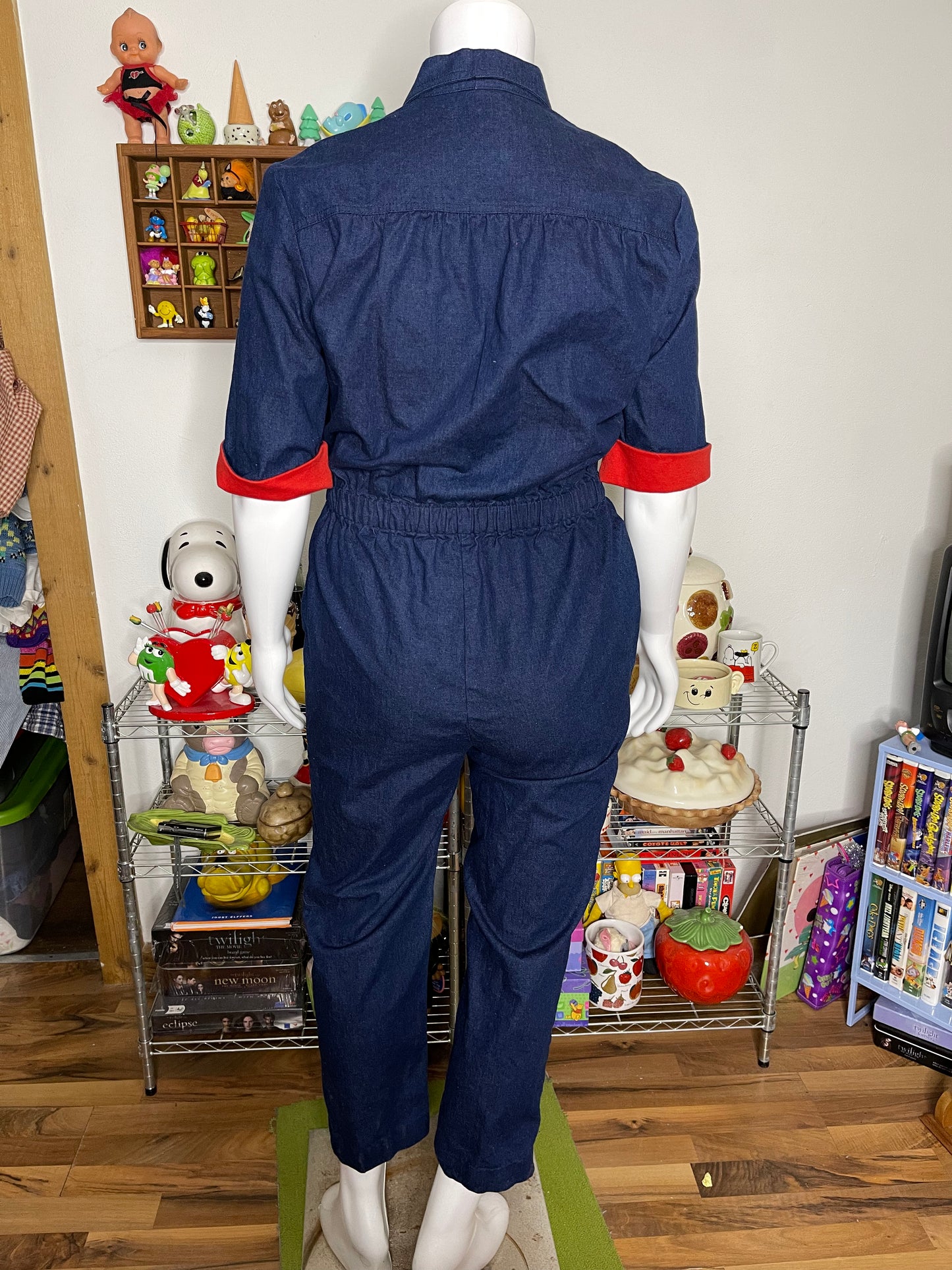 Vintage Funky Retro Denim Coveralls Jumper Sz XL