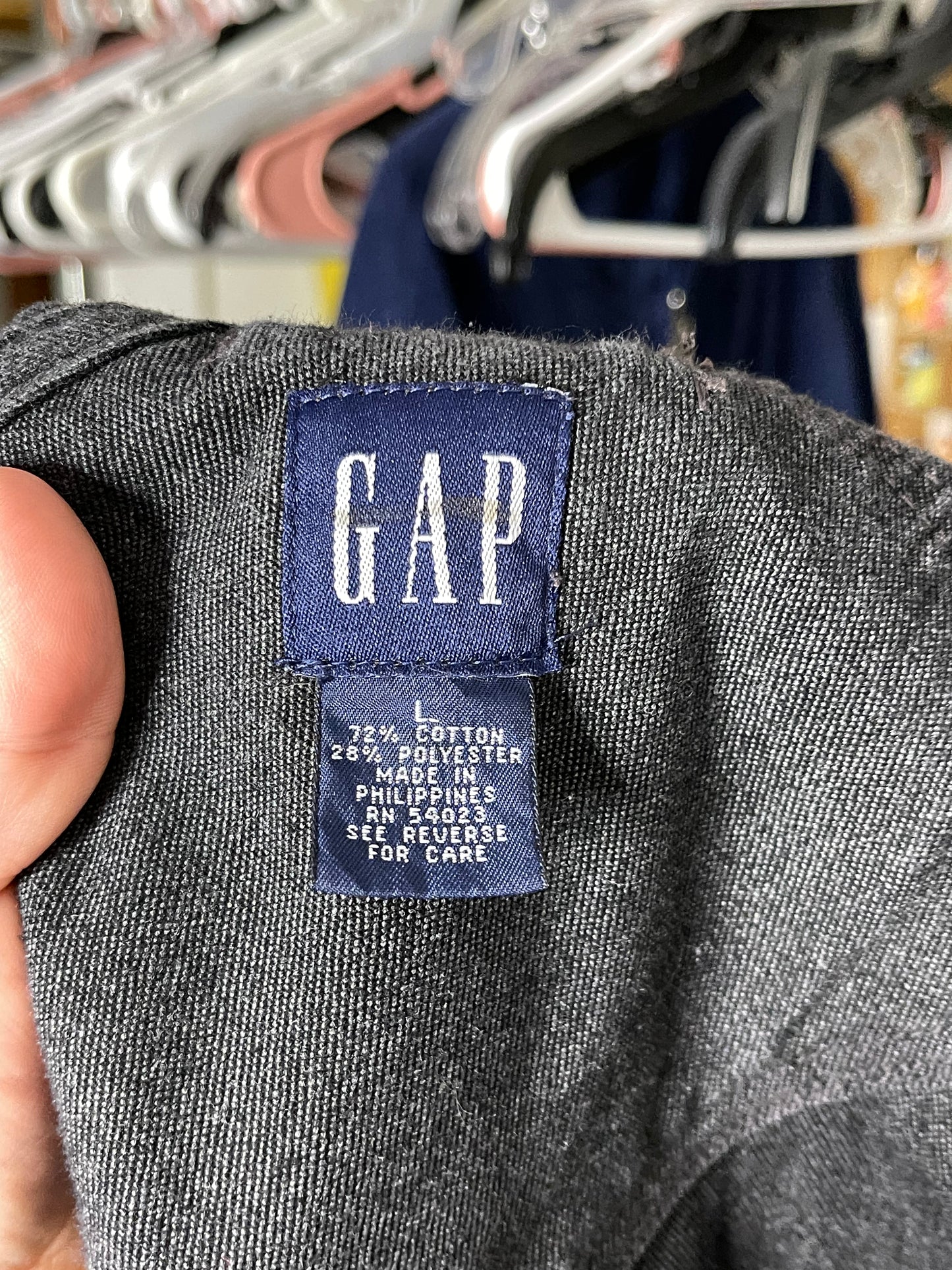 2000s Faded Dark Grey Baggy Denim Gap Overalls Sz L