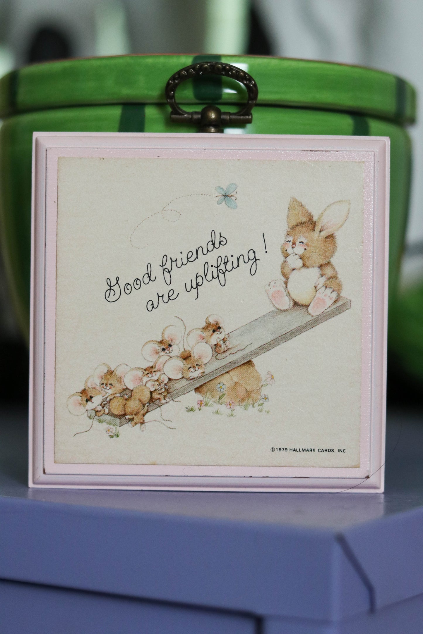 Vintage Small Good Friends Hallmark Wall Wood Plaque