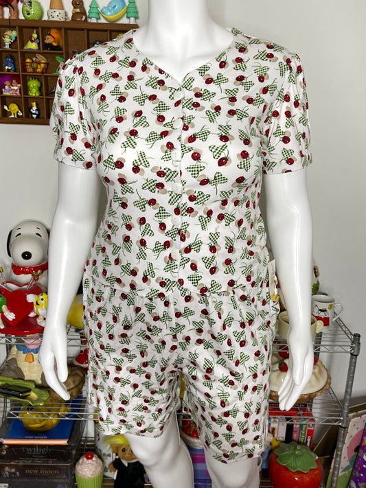 Vintage Deadstock Lucky Strawberry Top & Shorts Set Sz L/XL