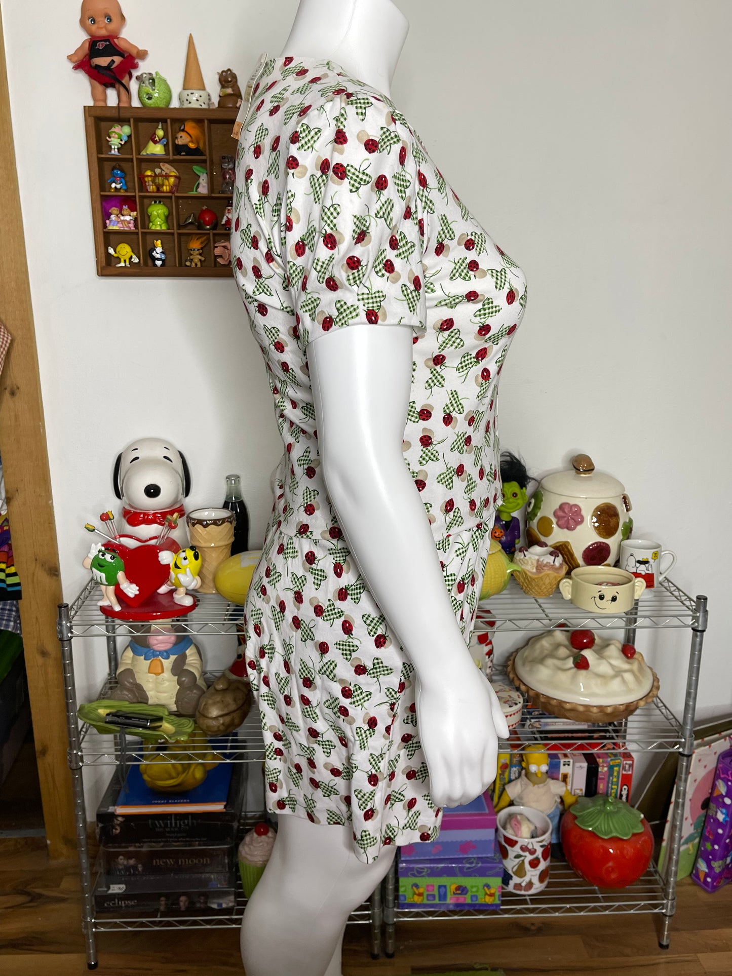 Vintage Deadstock Lucky Strawberry Top & Shorts Set Sz L/XL